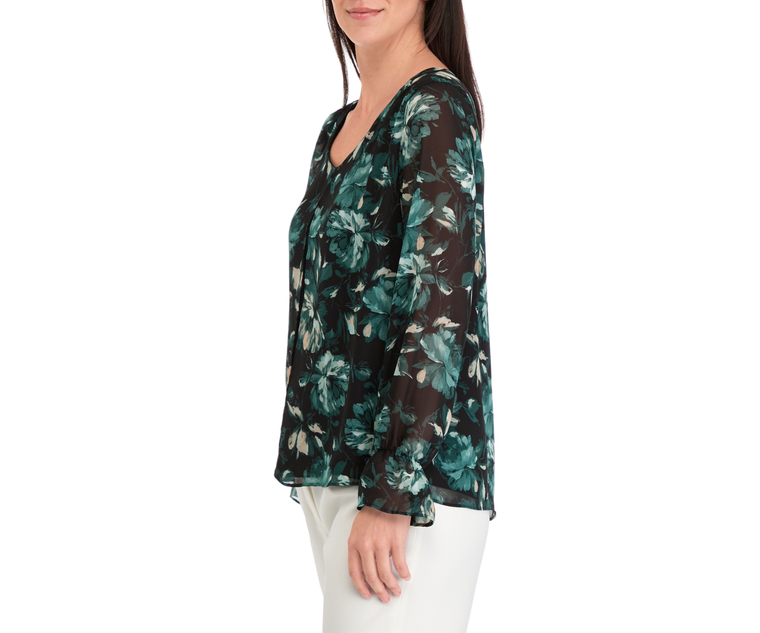 Womens Double Layer Printed Blouse