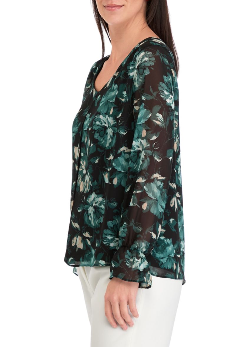 Womens Double Layer Printed Blouse