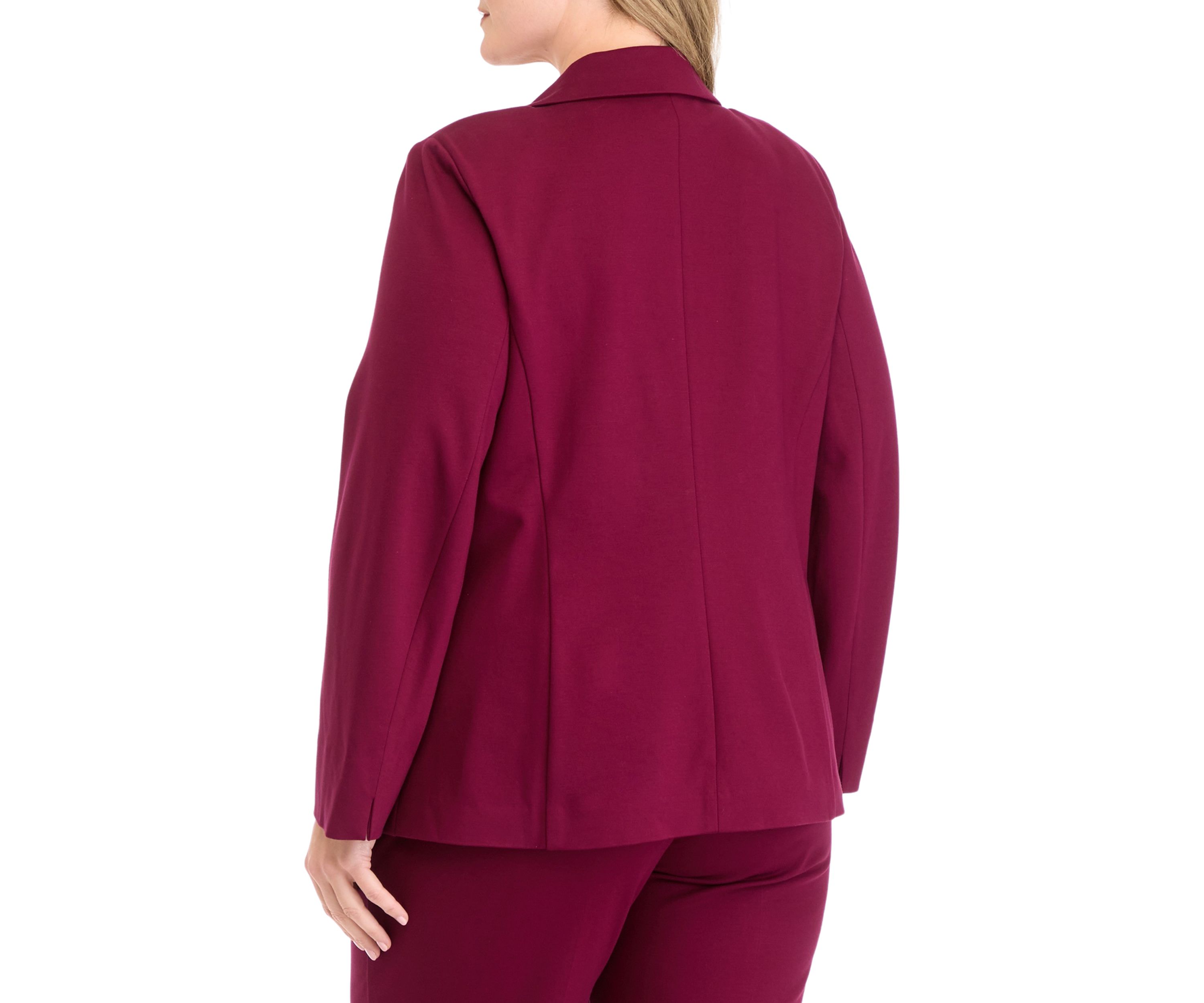 Plus Size One Button Notch Collar Jacket