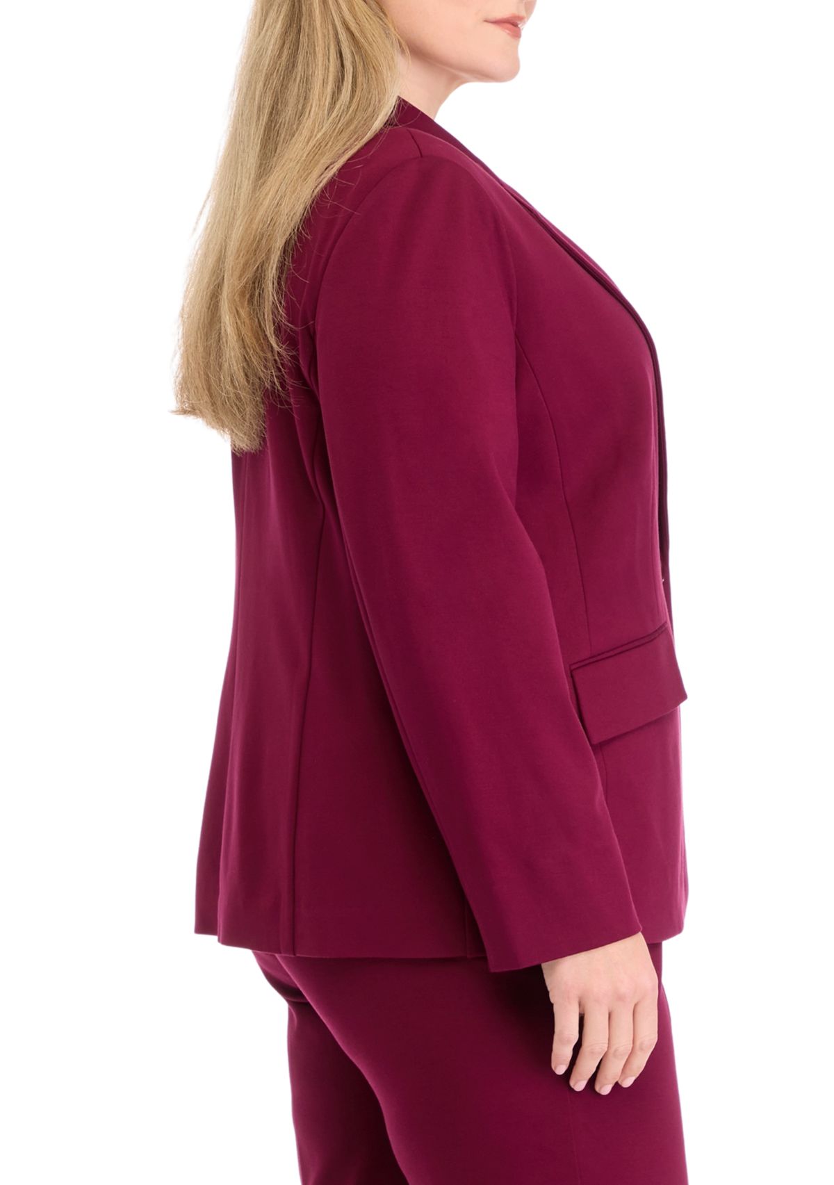 Plus Size One Button Notch Collar Jacket