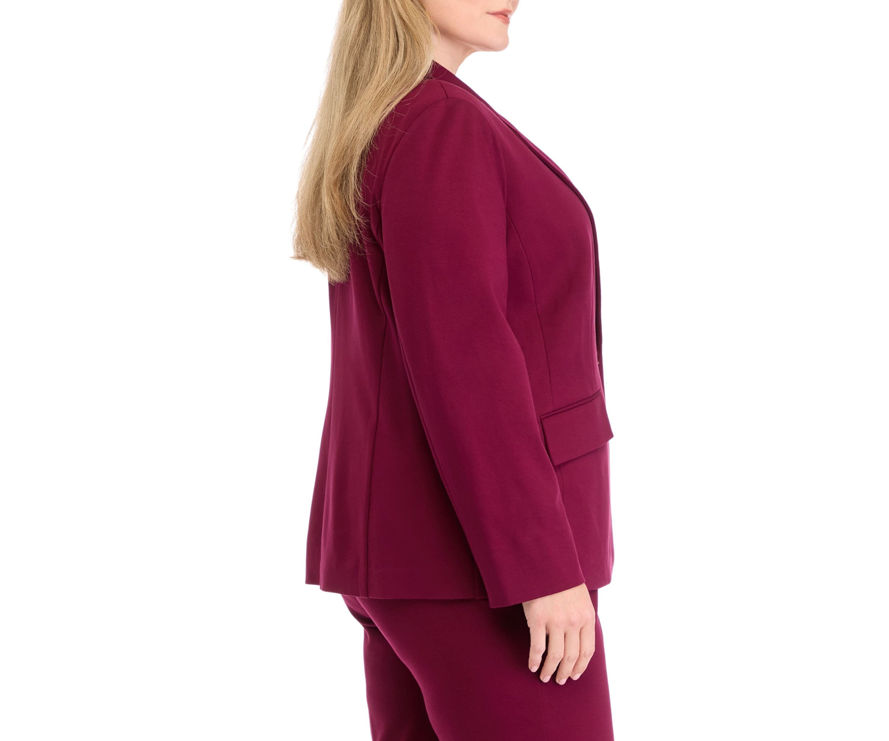 Plus Size One Button Notch Collar Jacket