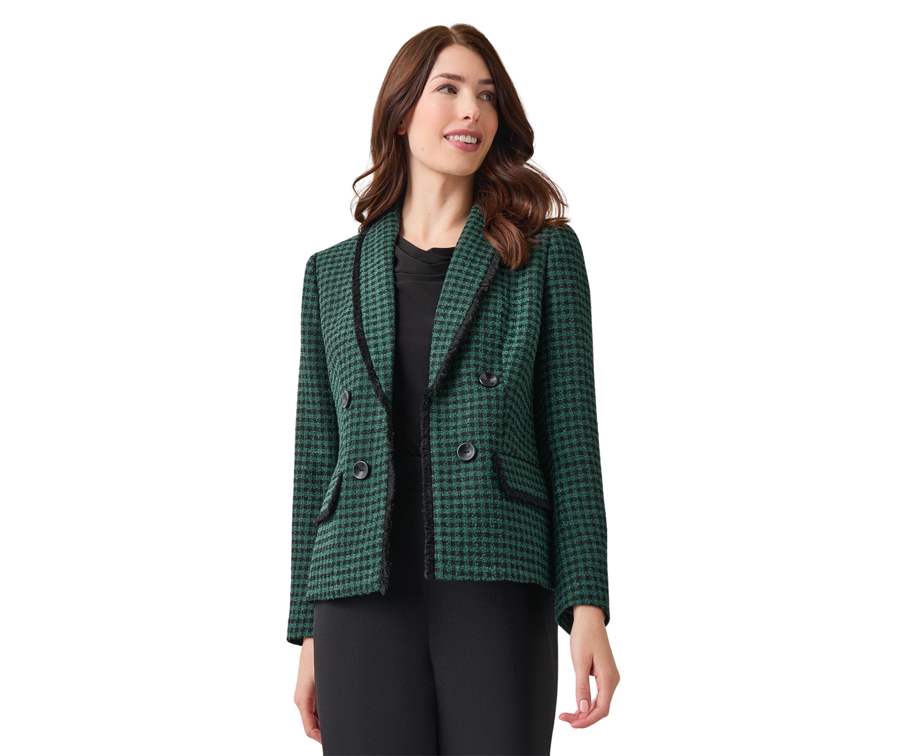 Womens Shawl Collar Faux Double Breasted Jacket 