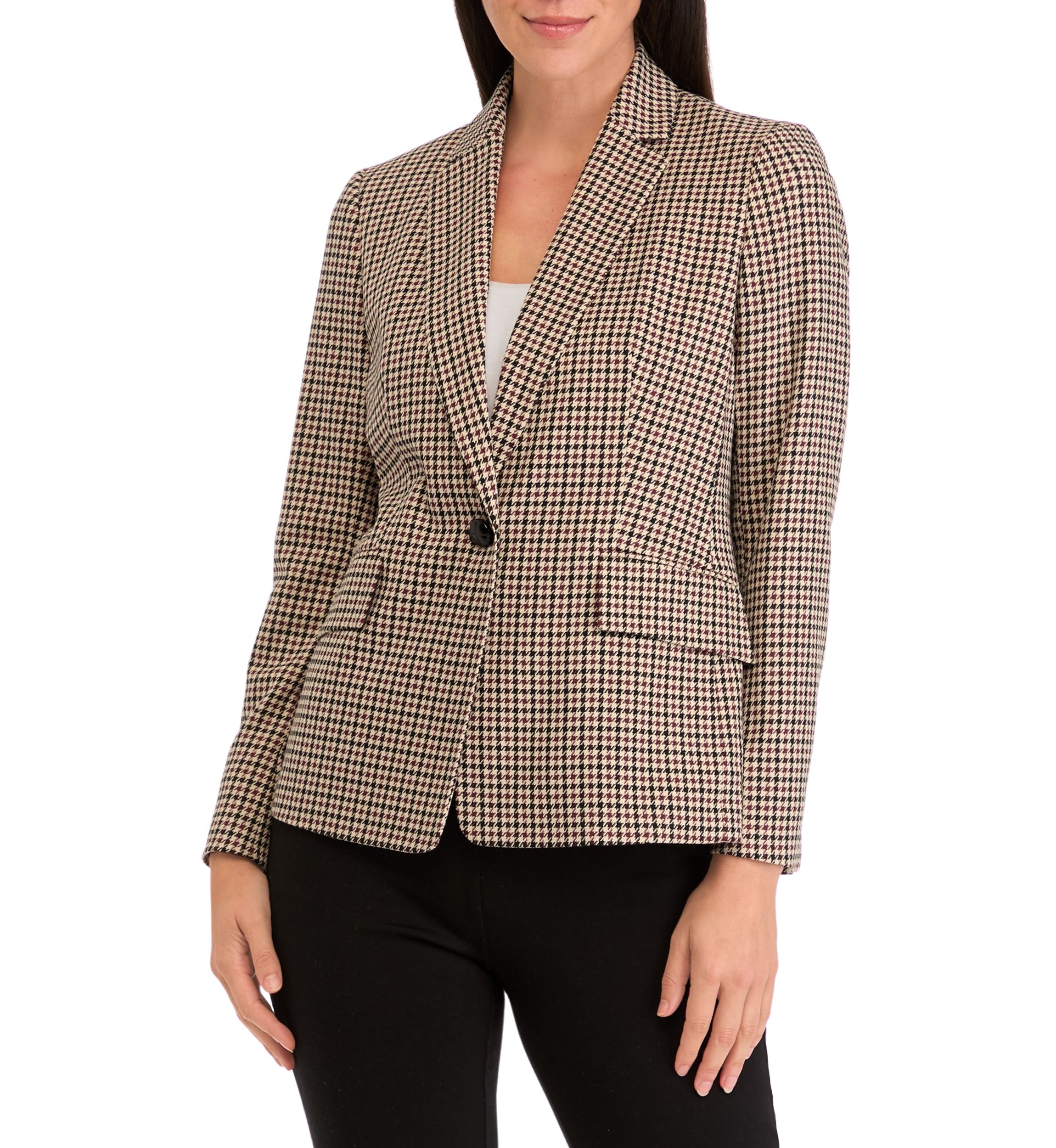 Womens One Button Notch Collar Jacket