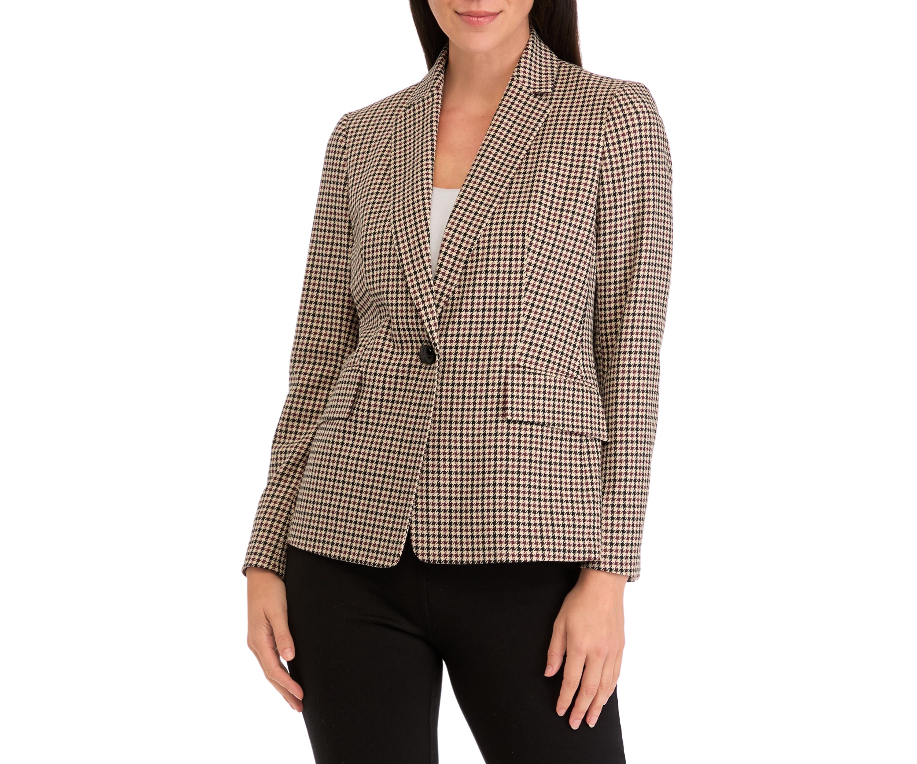 Womens One Button Notch Collar Jacket
