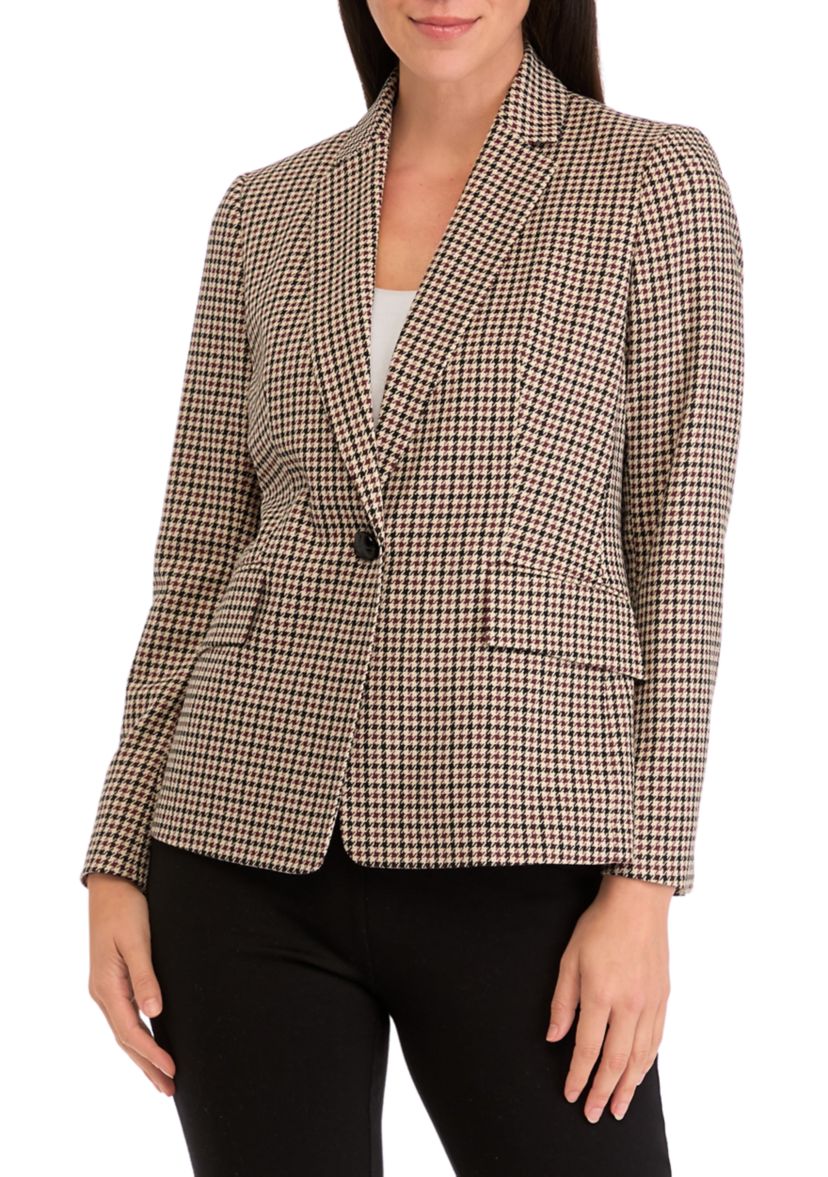 Womens One Button Notch Collar Jacket