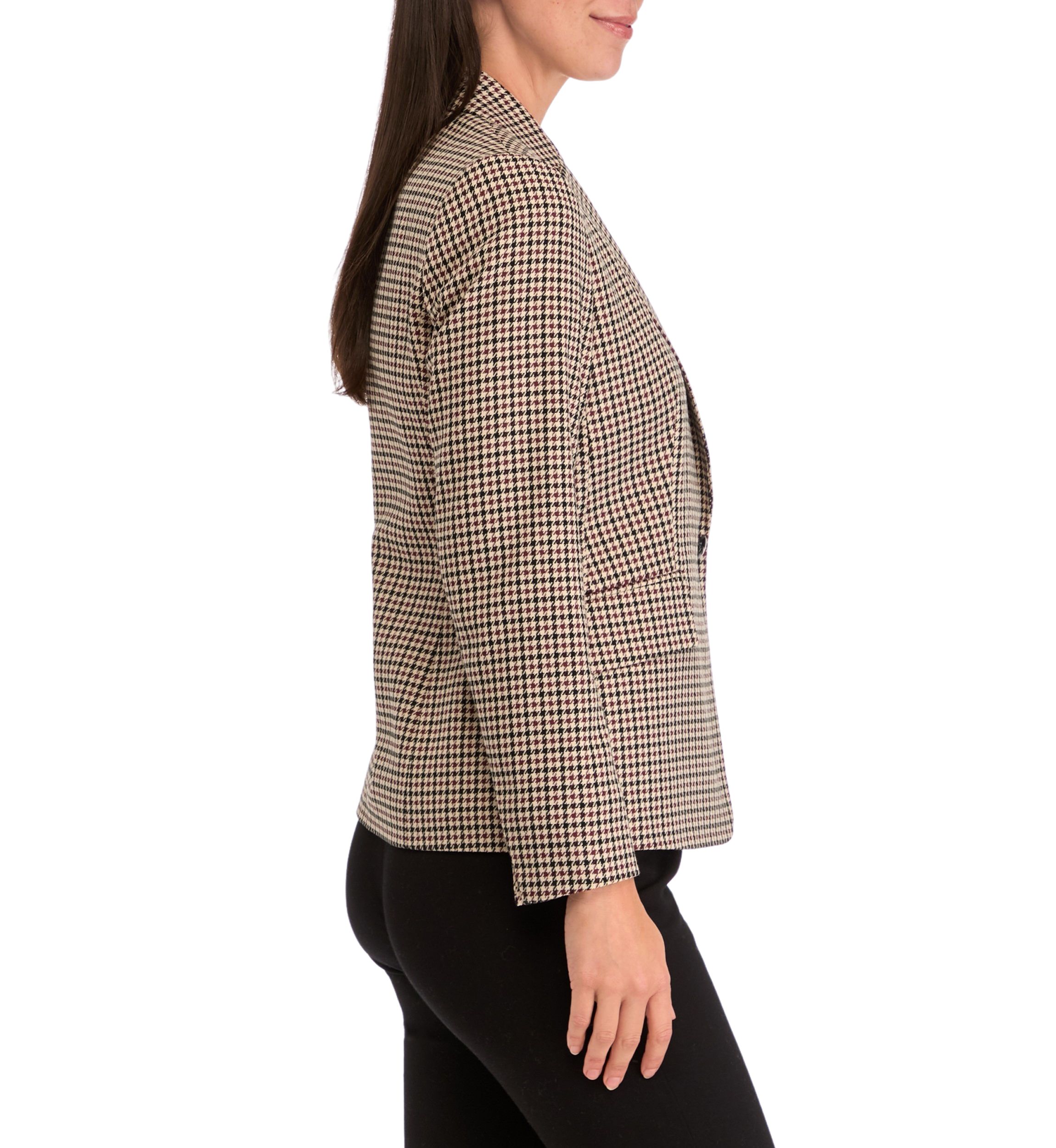 Womens One Button Notch Collar Jacket