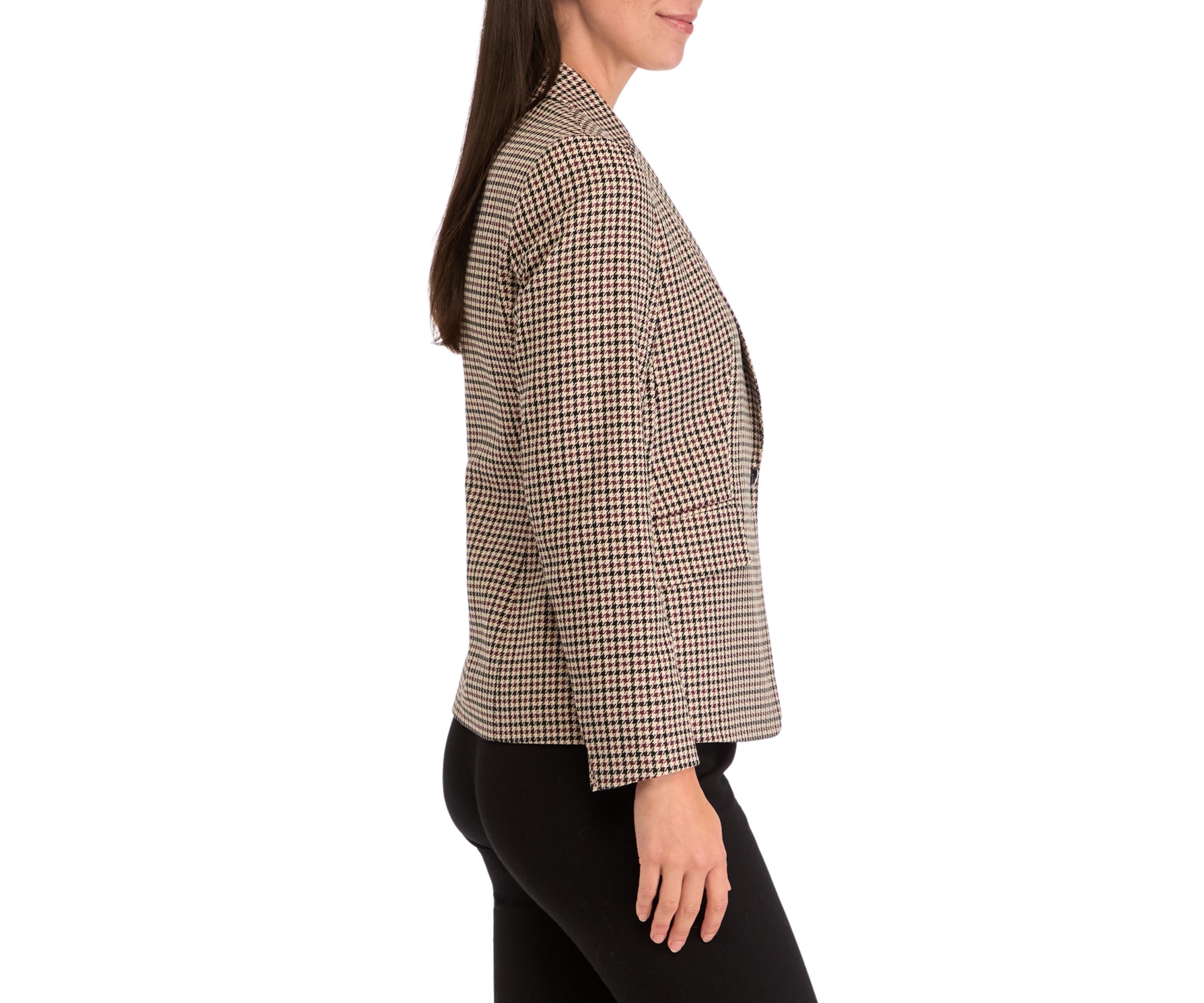Womens One Button Notch Collar Jacket