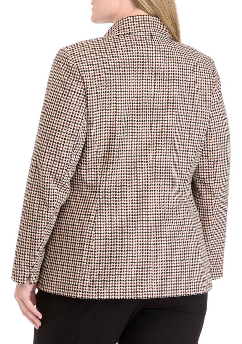 Plus Size One Button Notch Collar Jacket