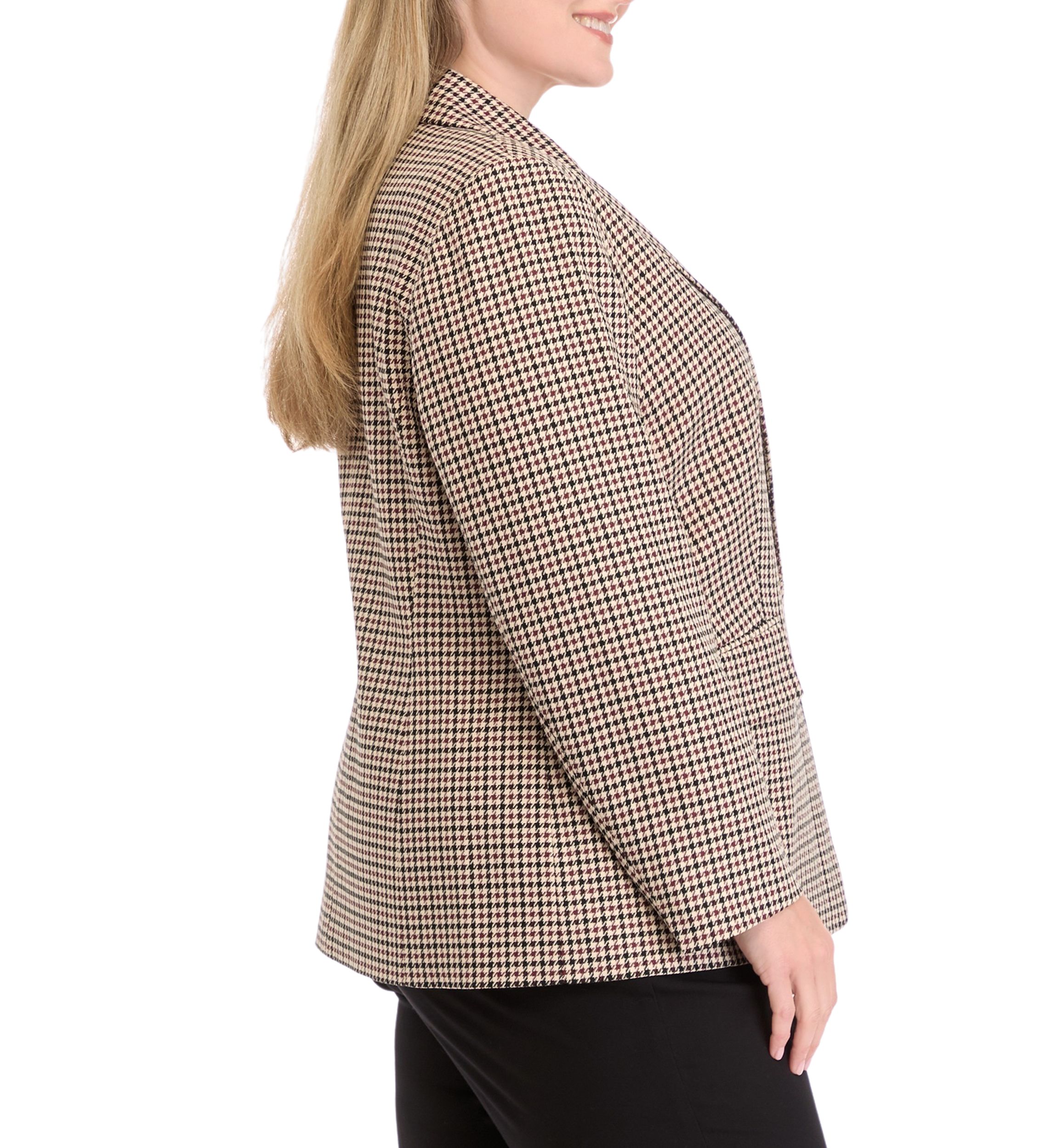 Plus Size One Button Notch Collar Jacket
