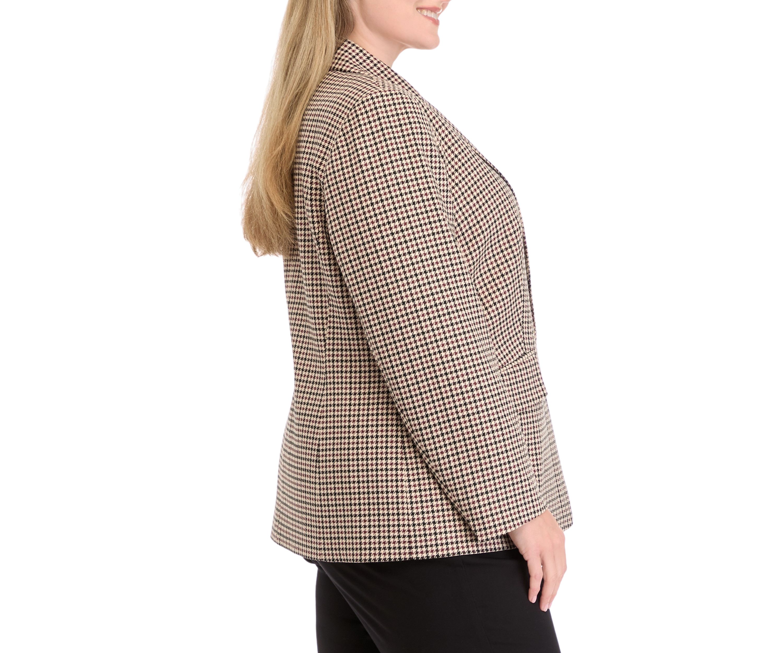 Plus Size One Button Notch Collar Jacket