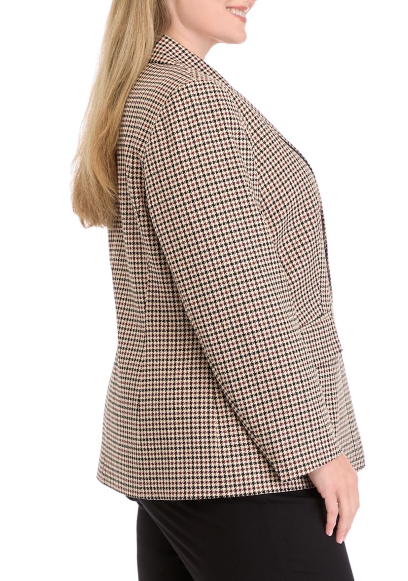 Plus Size One Button Notch Collar Jacket