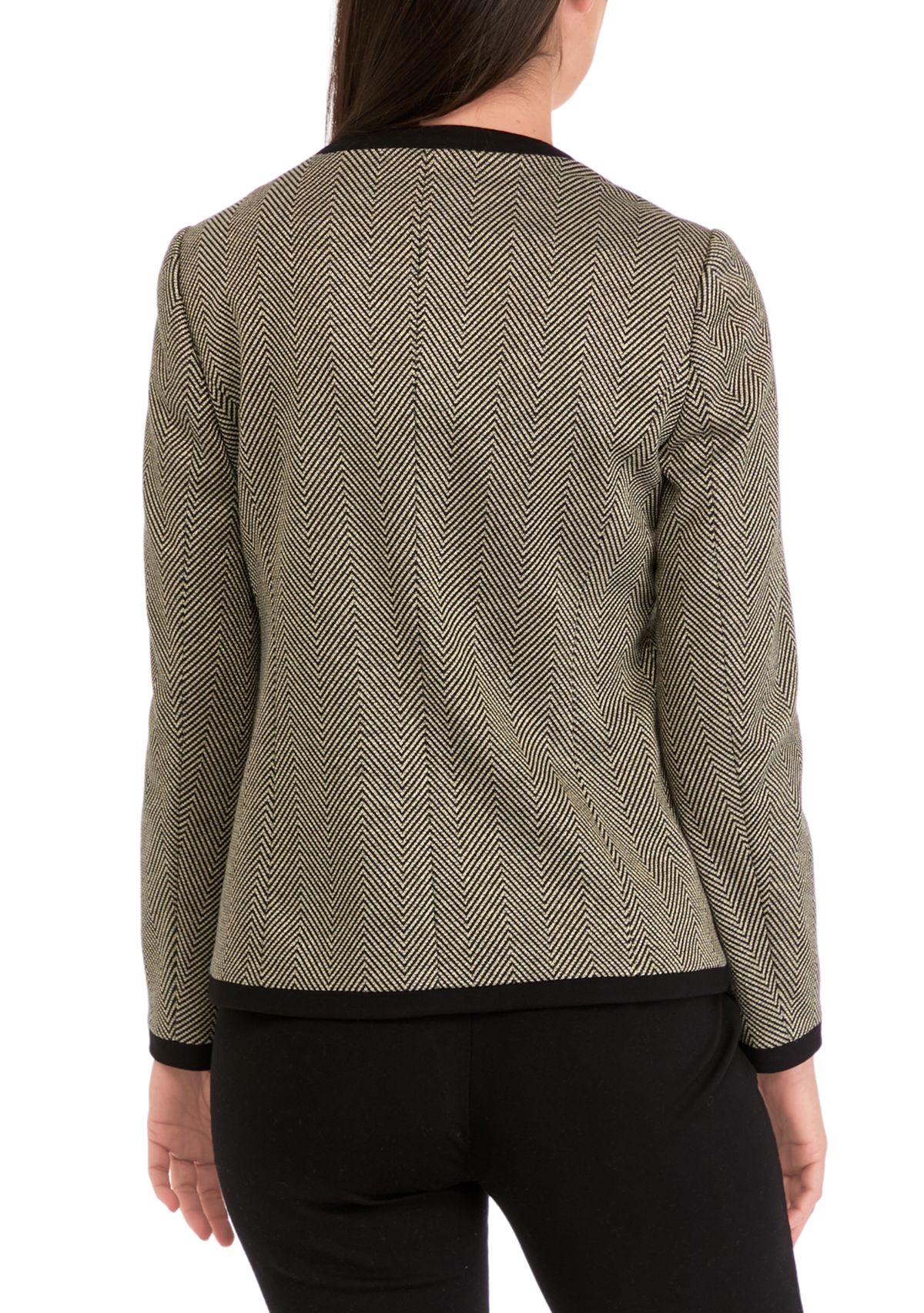 Womens Collarless Open Jacket