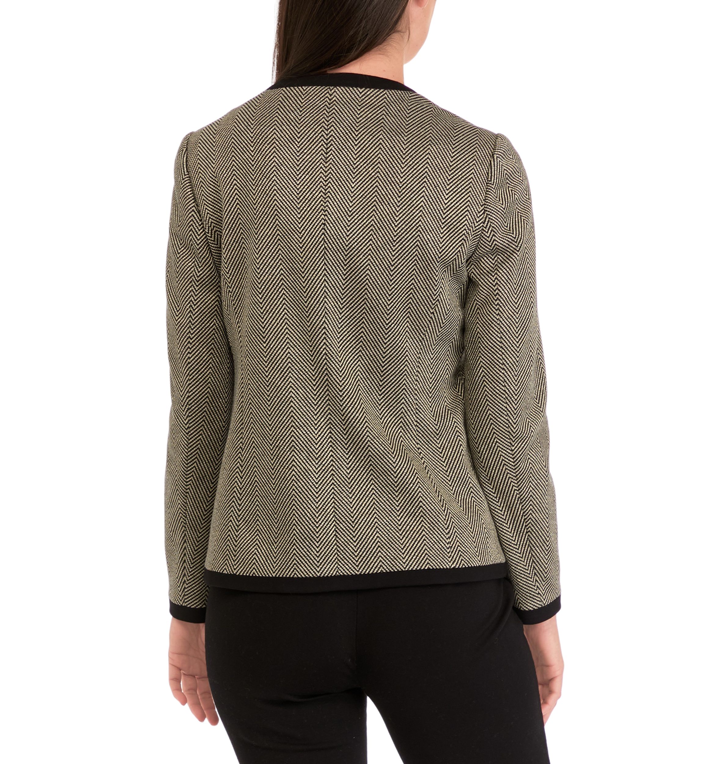 Womens Collarless Open Jacket