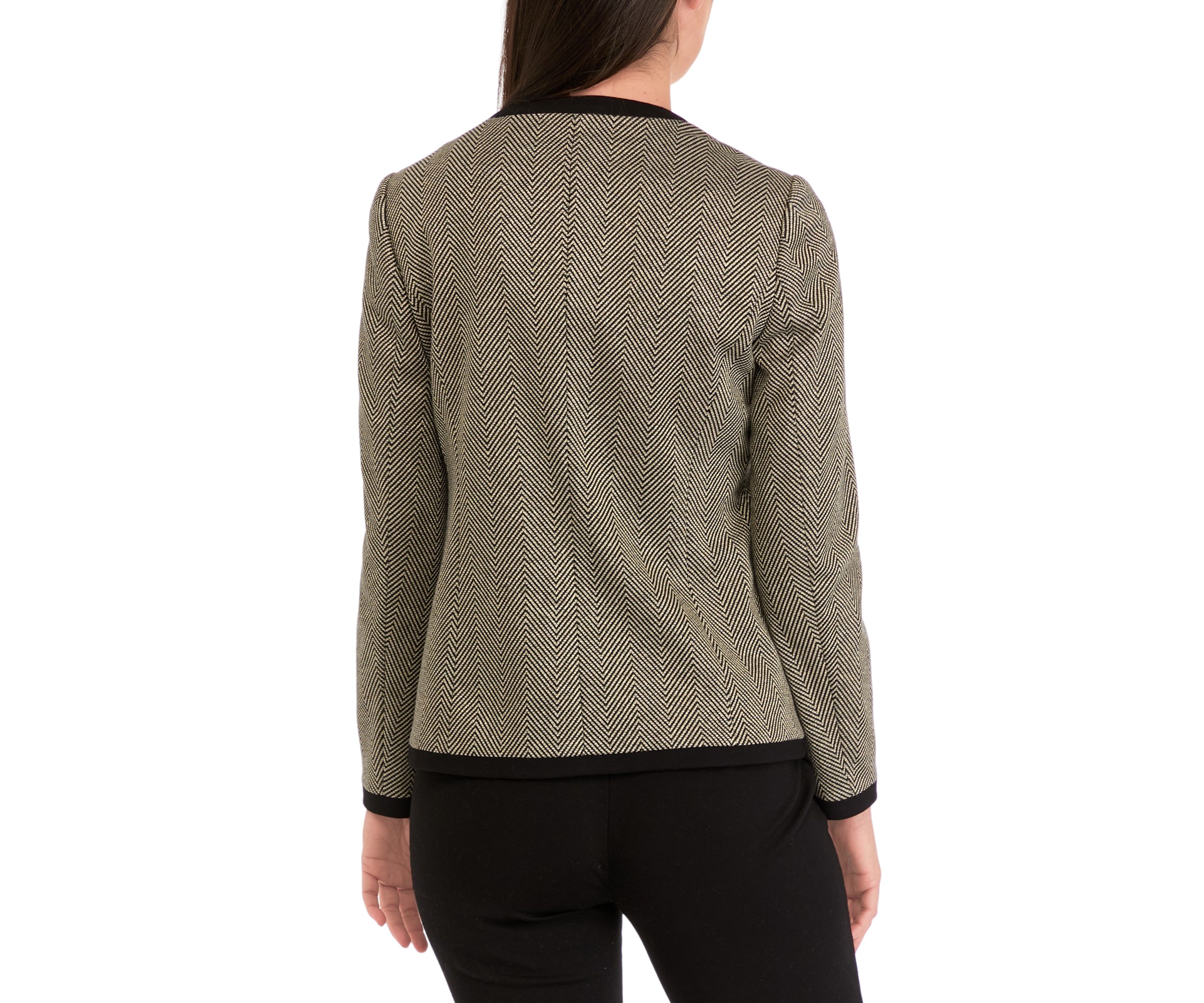 Womens Collarless Open Jacket