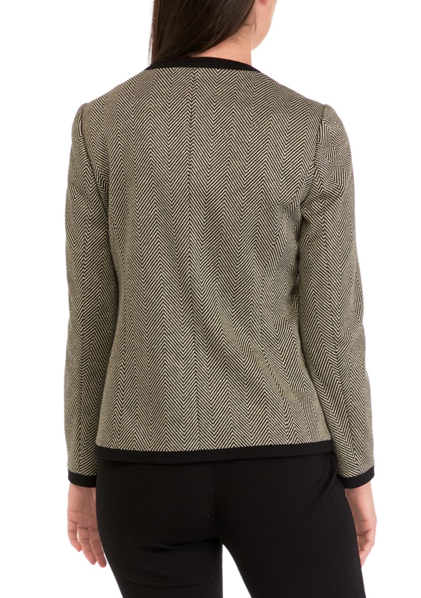Womens Collarless Open Jacket