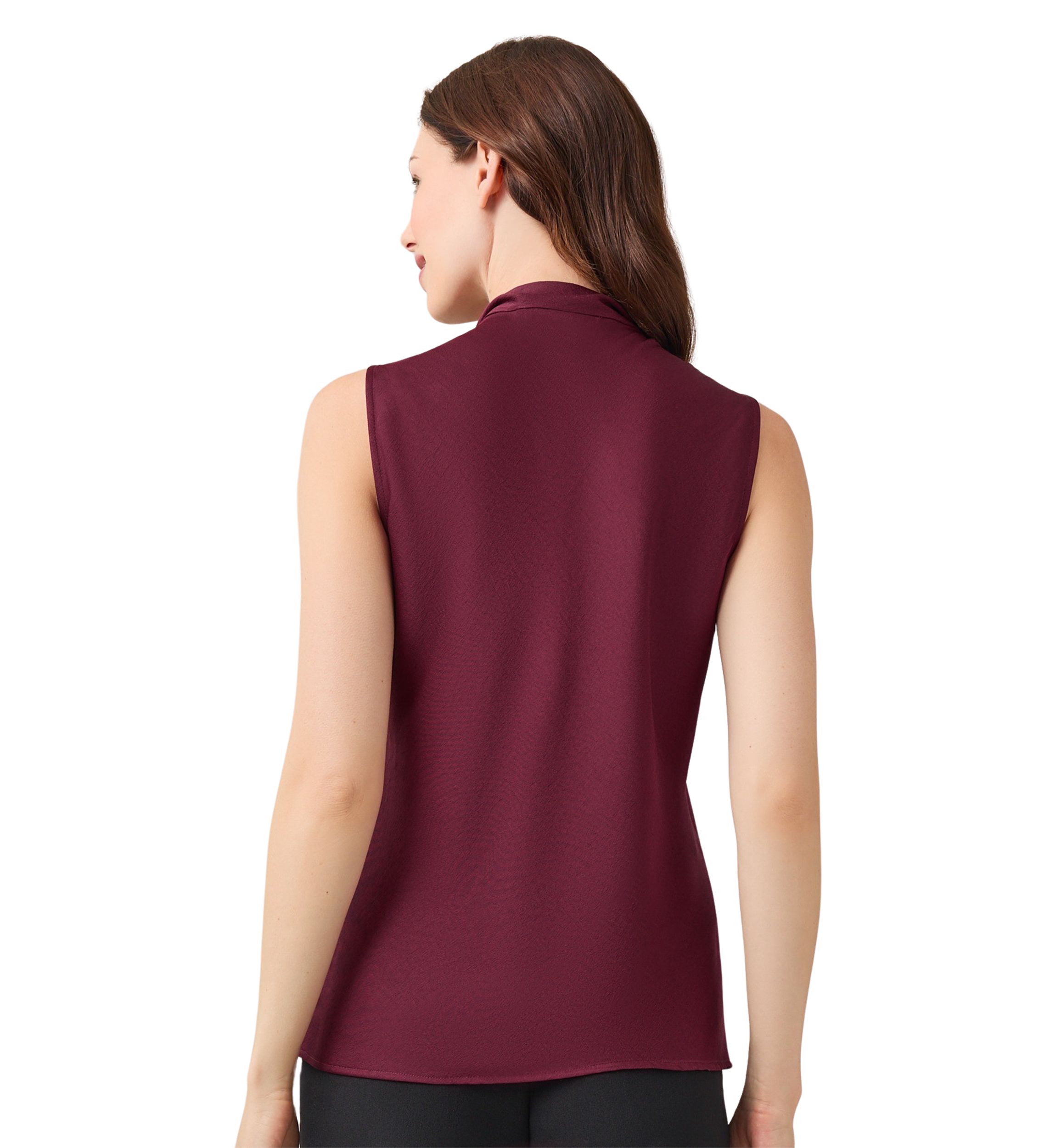Womens Sleeveless Tie Front Blouse