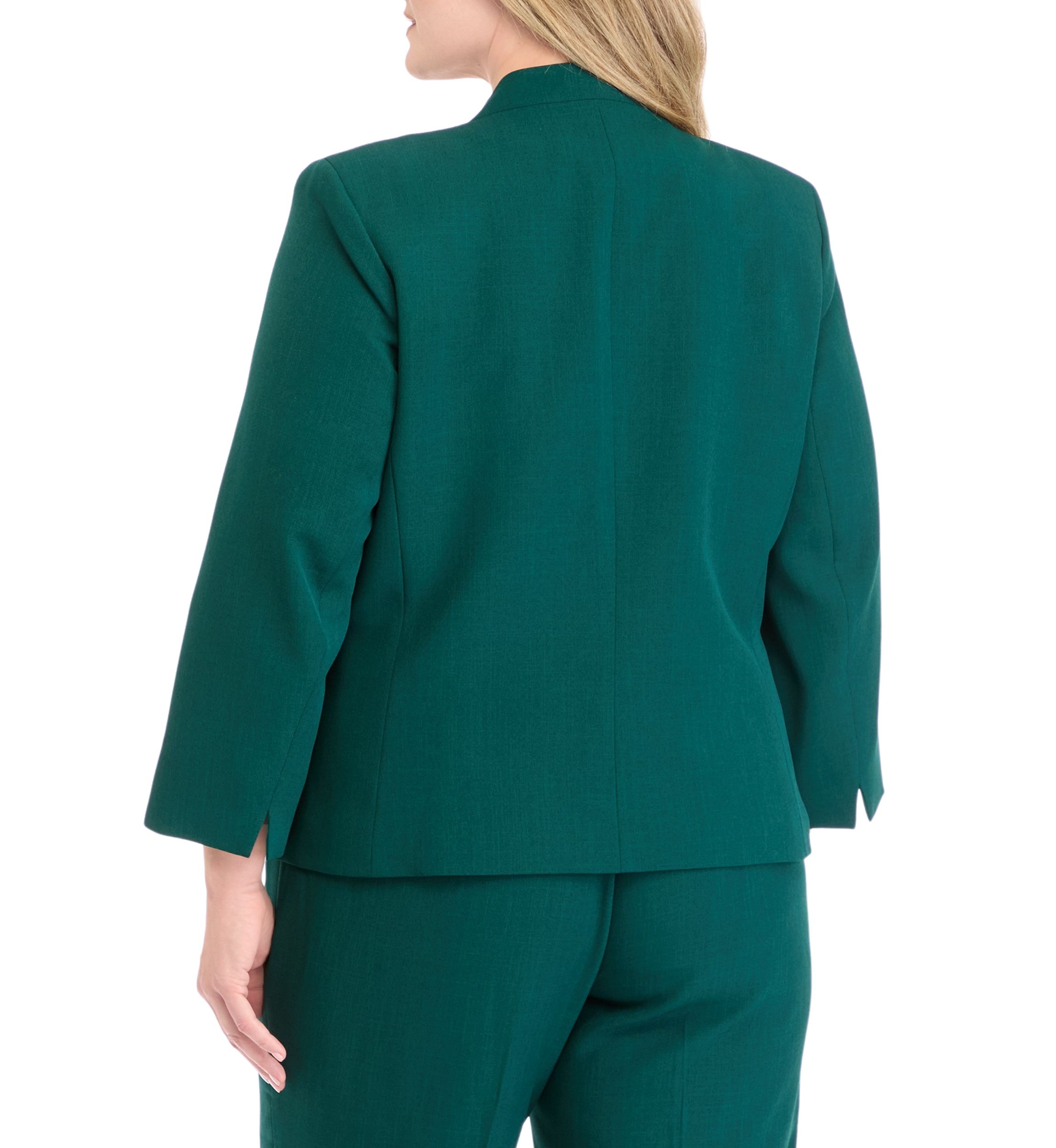 Plus Size One Button Panel Seamed Jacket