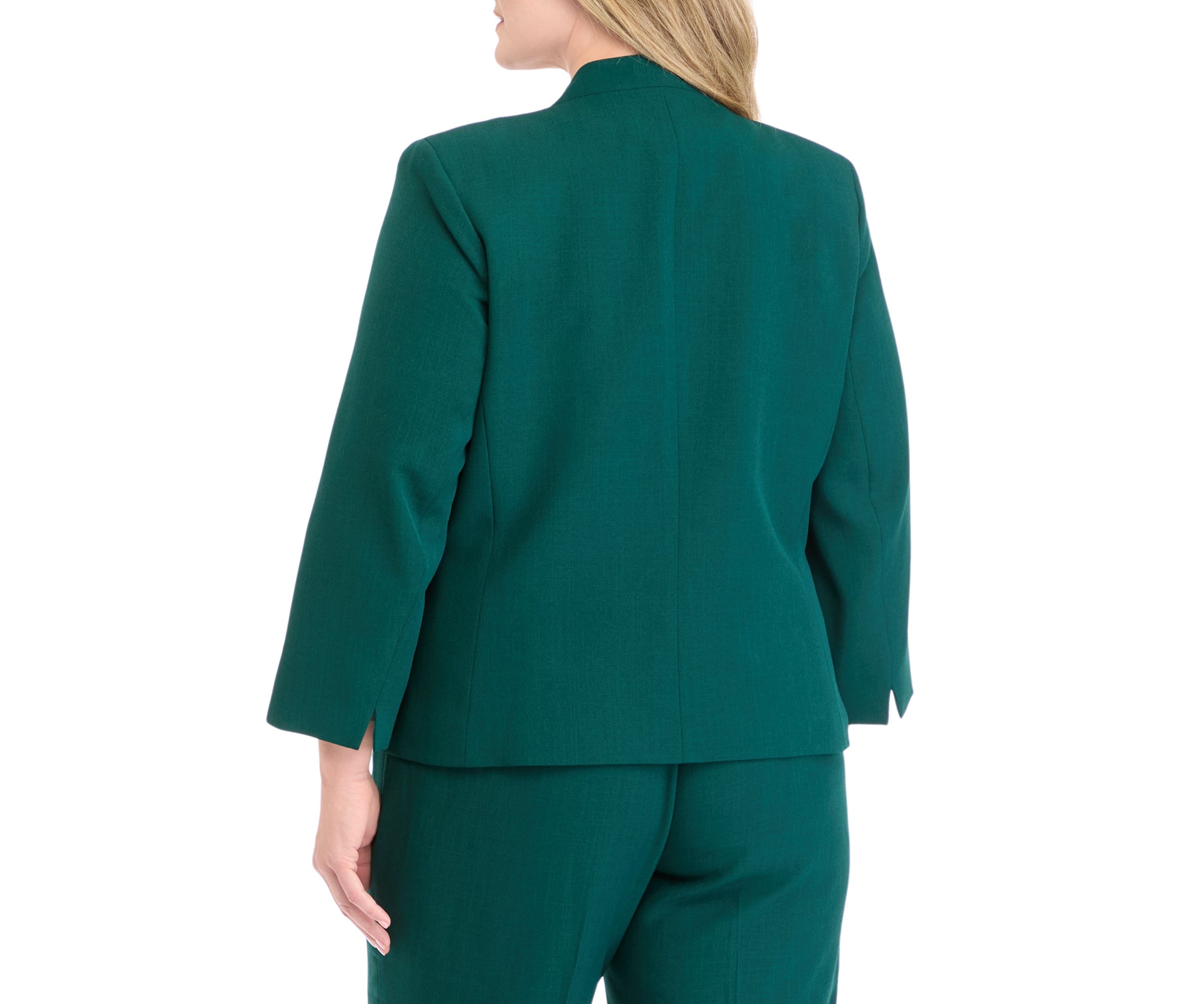 Plus Size One Button Panel Seamed Jacket