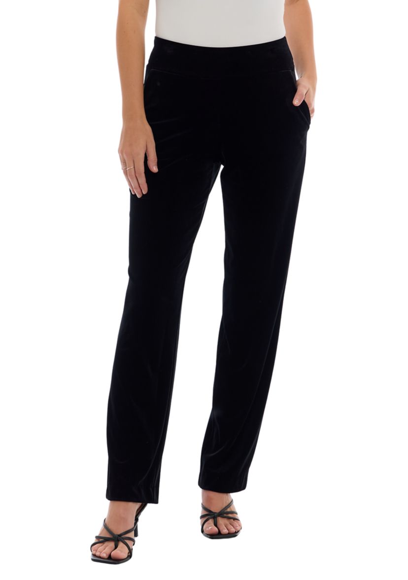 Womens Pull On Elastic Waistband Wide Leg Pants