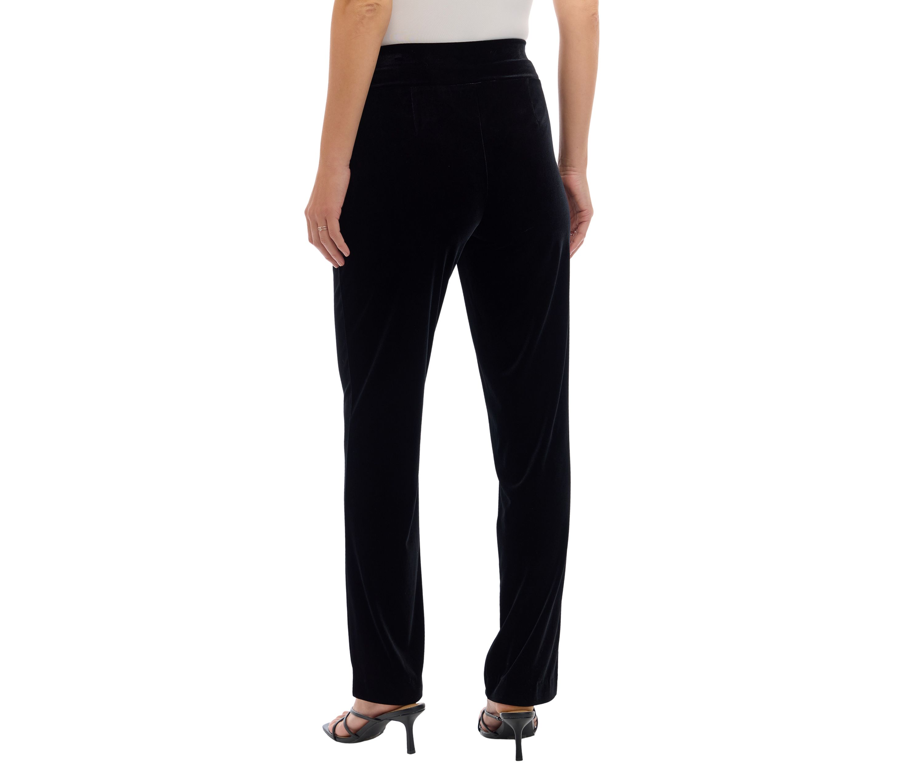 Womens Pull On Elastic Waistband Wide Leg Pants