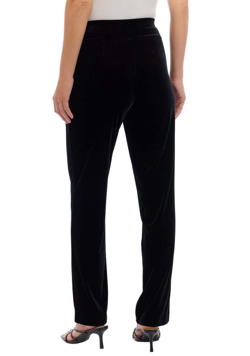 Womens Pull On Elastic Waistband Wide Leg Pants