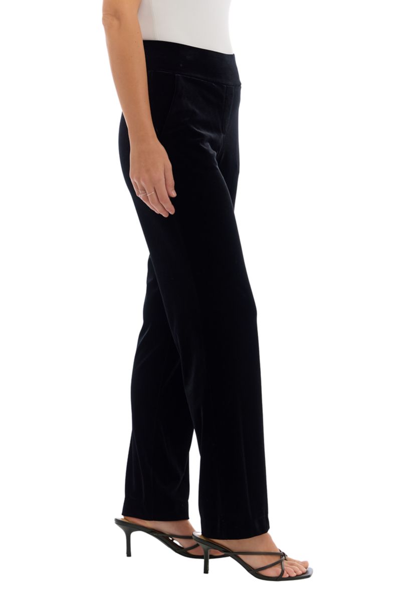 Womens Pull On Elastic Waistband Wide Leg Pants