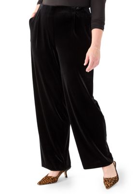 Kasper Women's Plus Size Pull On Wide Leg Pants