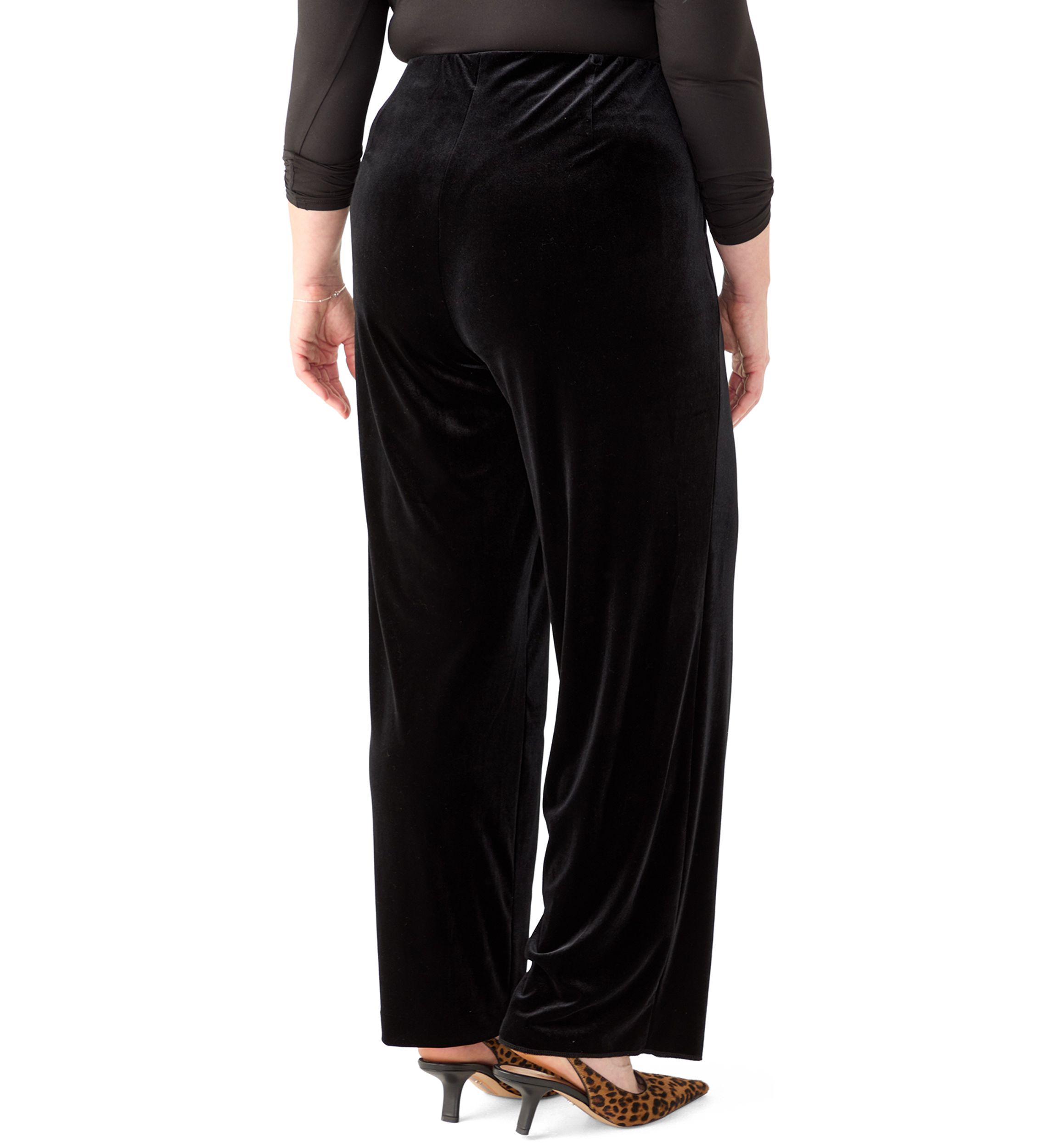 Plus Size Pull On Wide Leg Pants