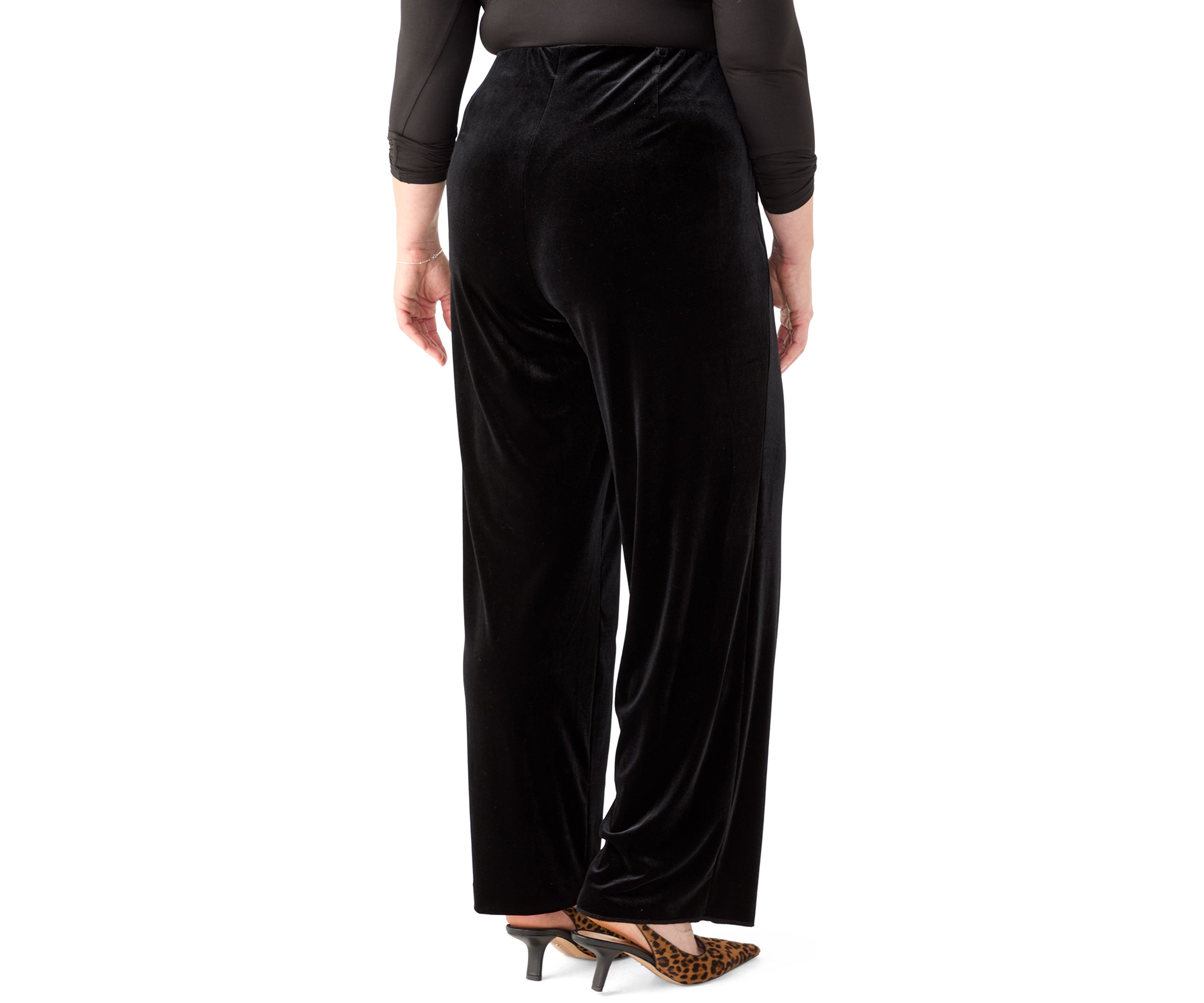 Plus Size Pull On Wide Leg Pants