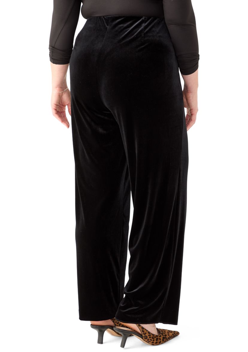 Plus Size Pull On Wide Leg Pants