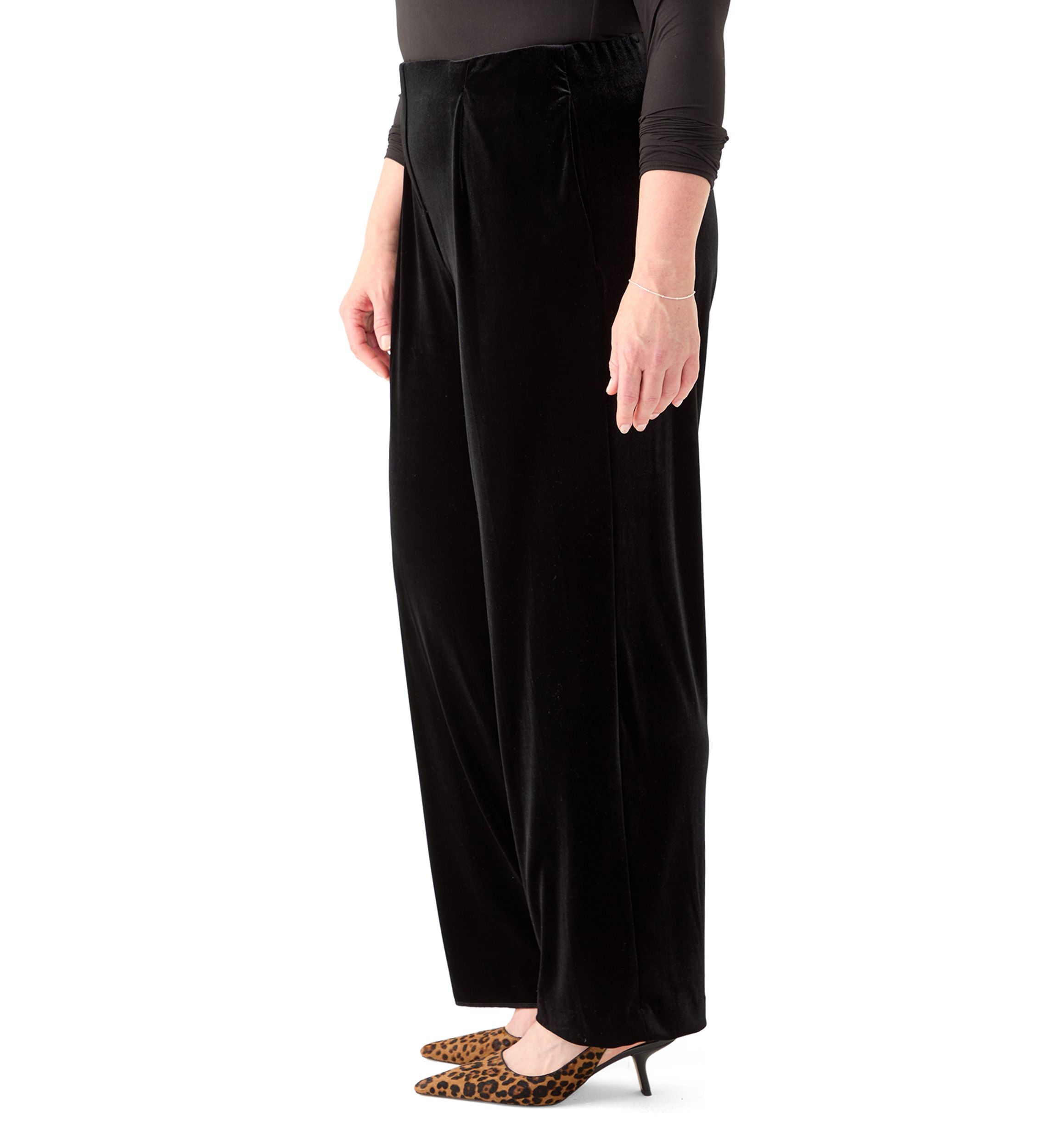 Plus Size Pull On Wide Leg Pants