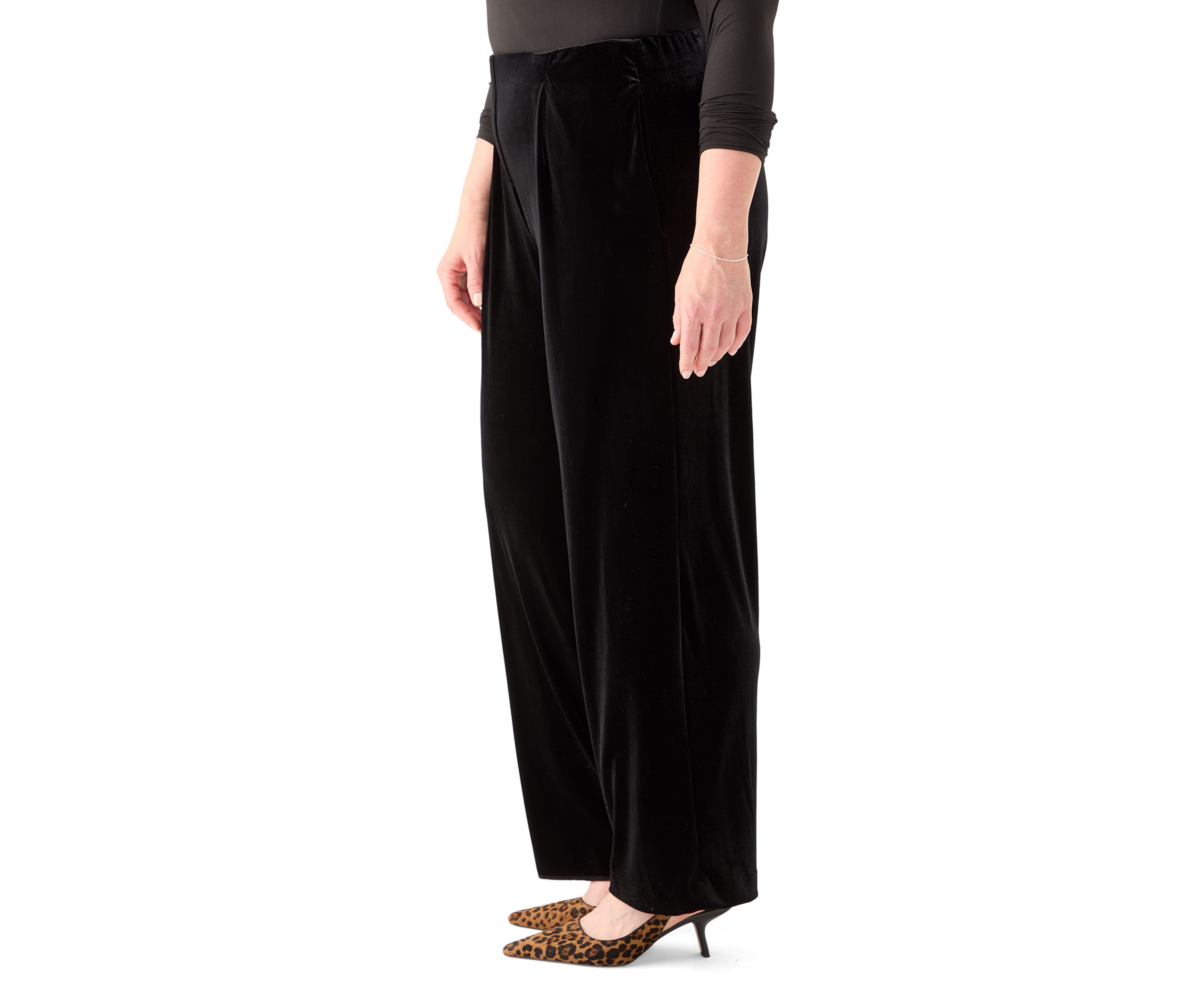 Plus Size Pull On Wide Leg Pants