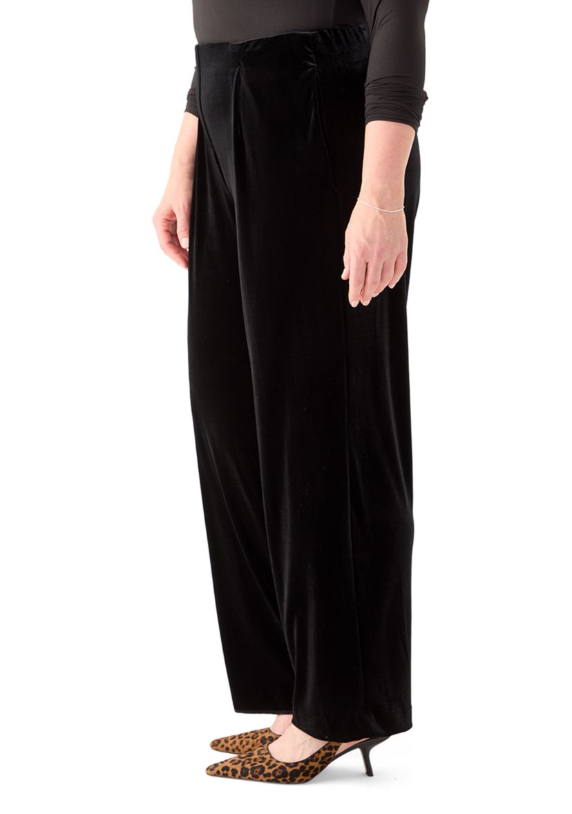Plus Size Pull On Wide Leg Pants