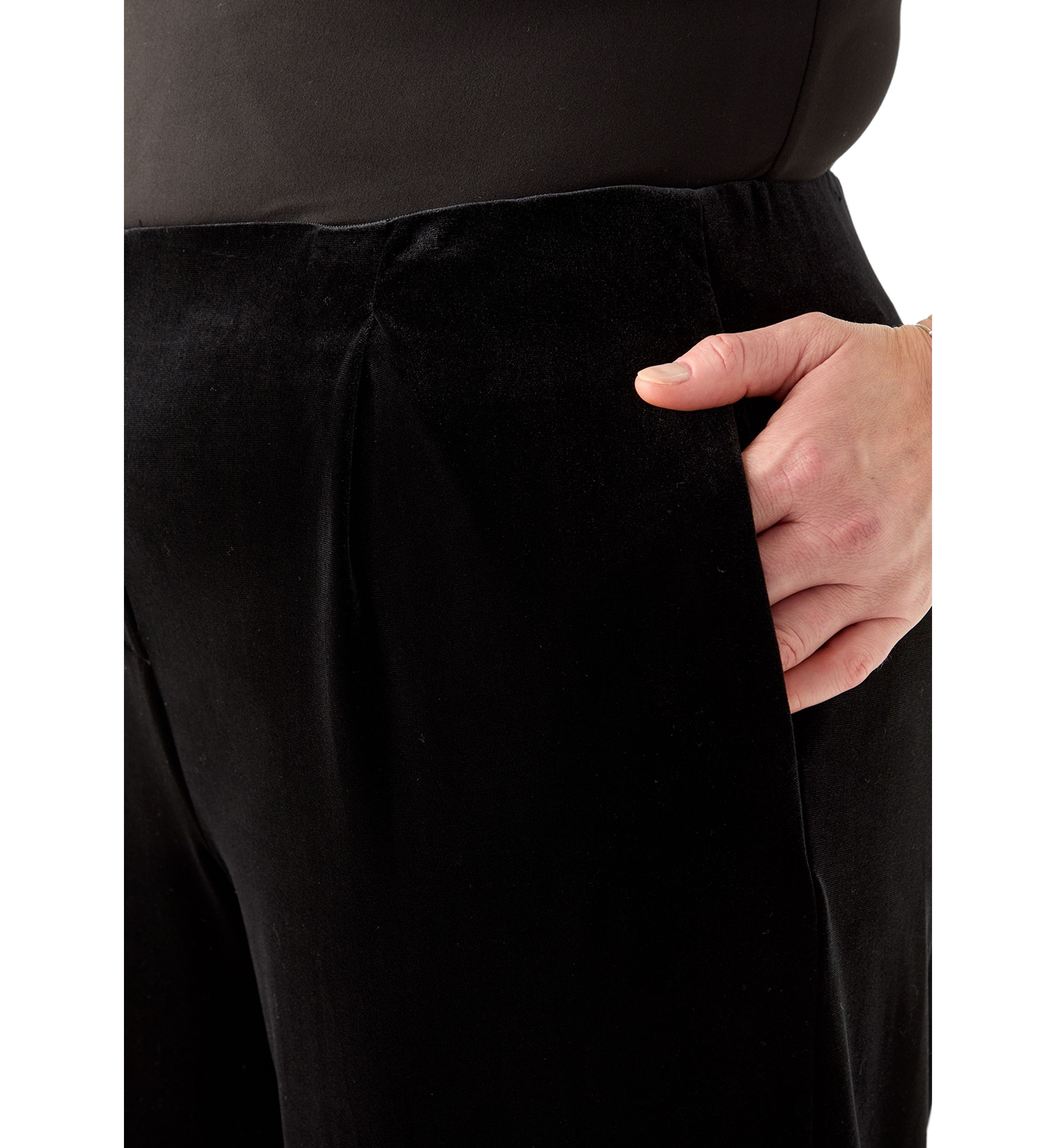Plus Size Pull On Wide Leg Pants