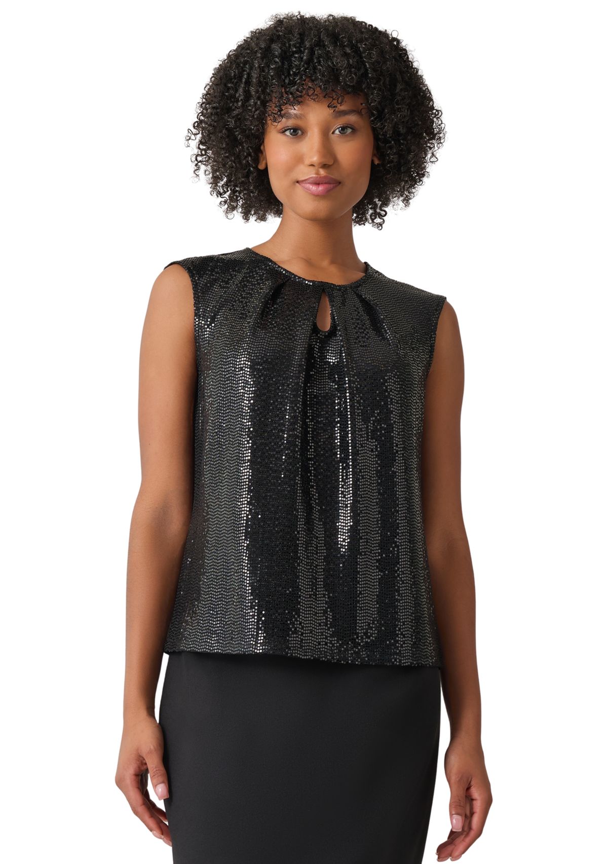 Womens Sleeveless Sequin Top