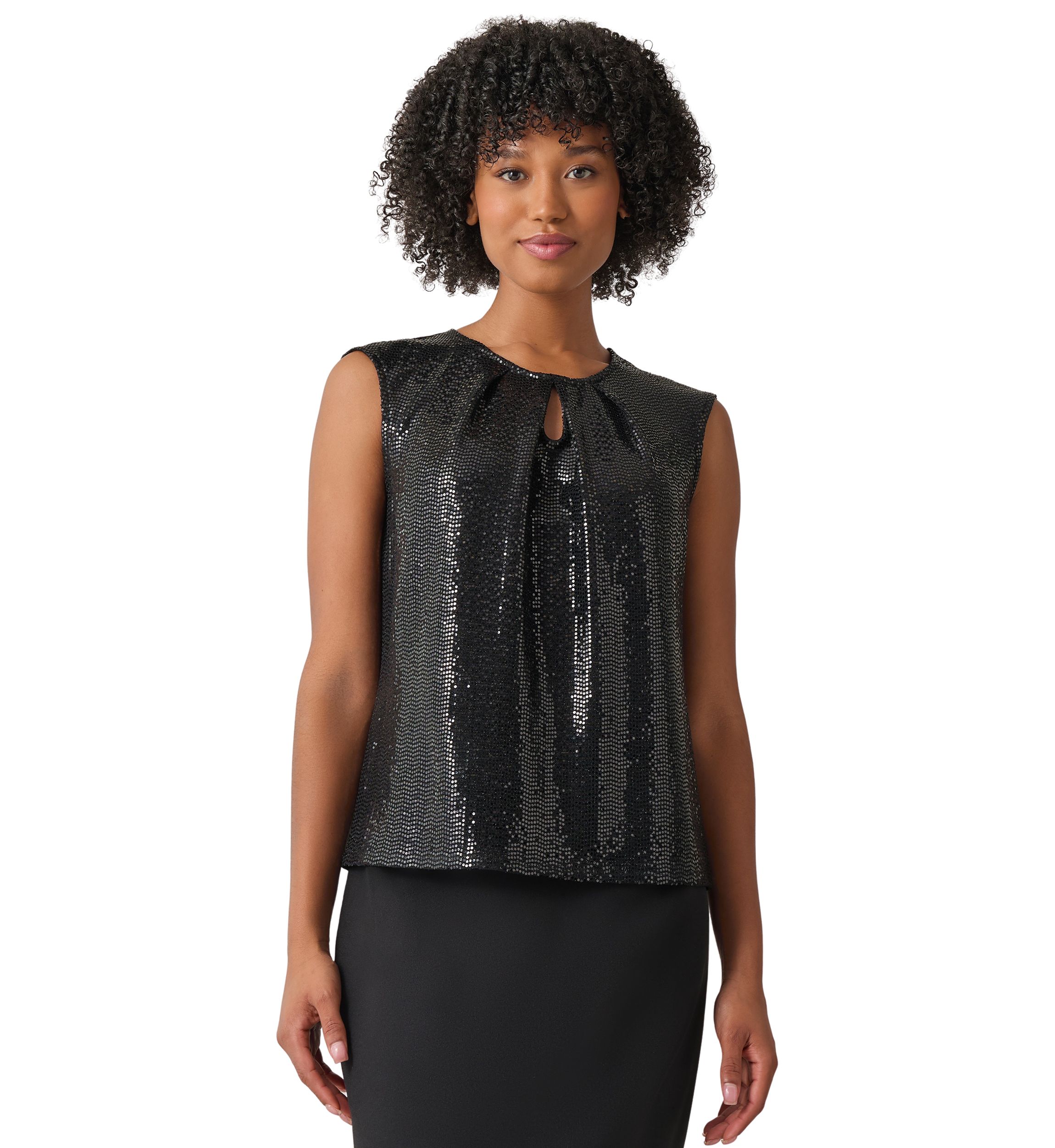 Womens Sleeveless Sequin Top