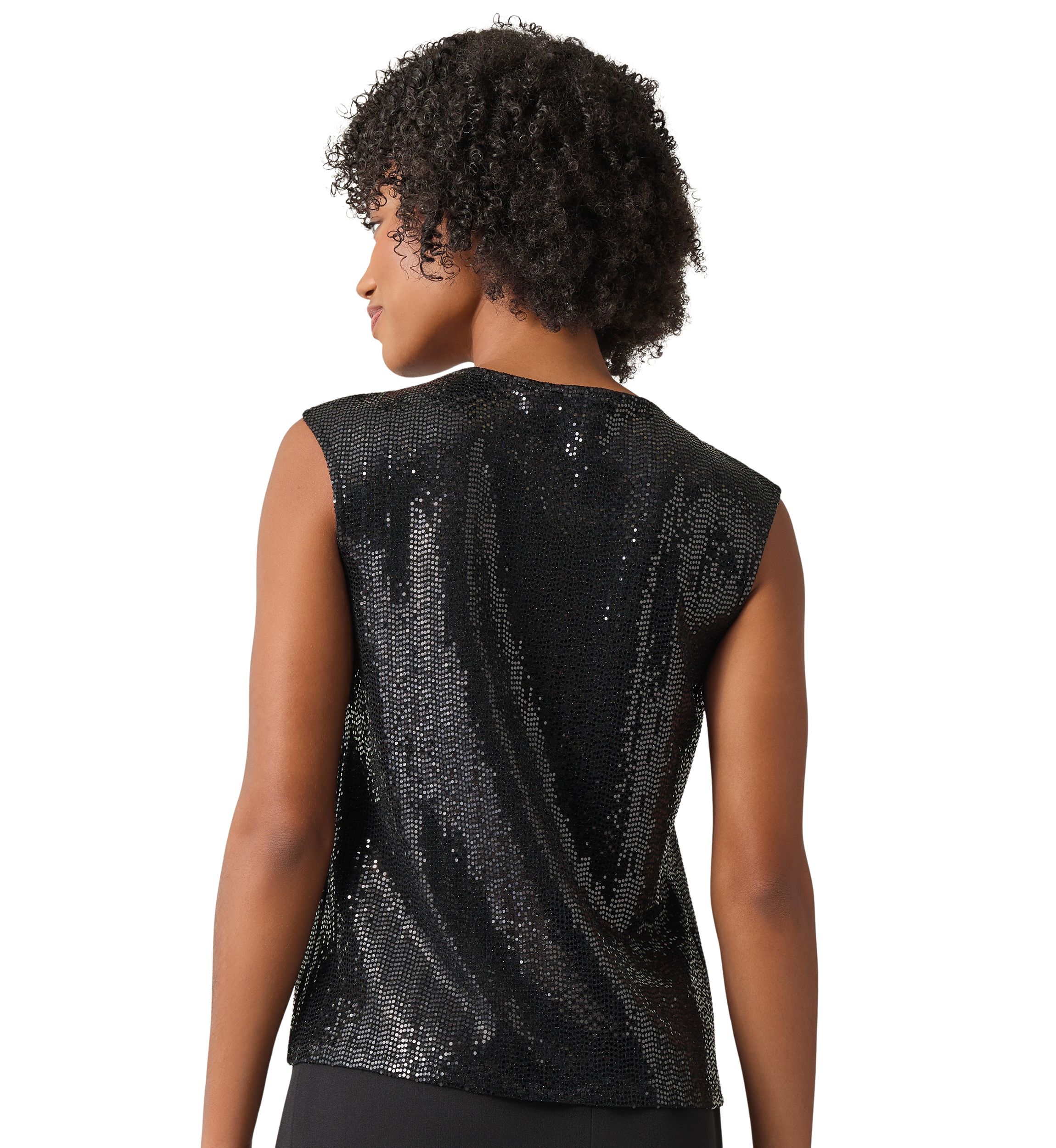 Womens Sleeveless Sequin Top