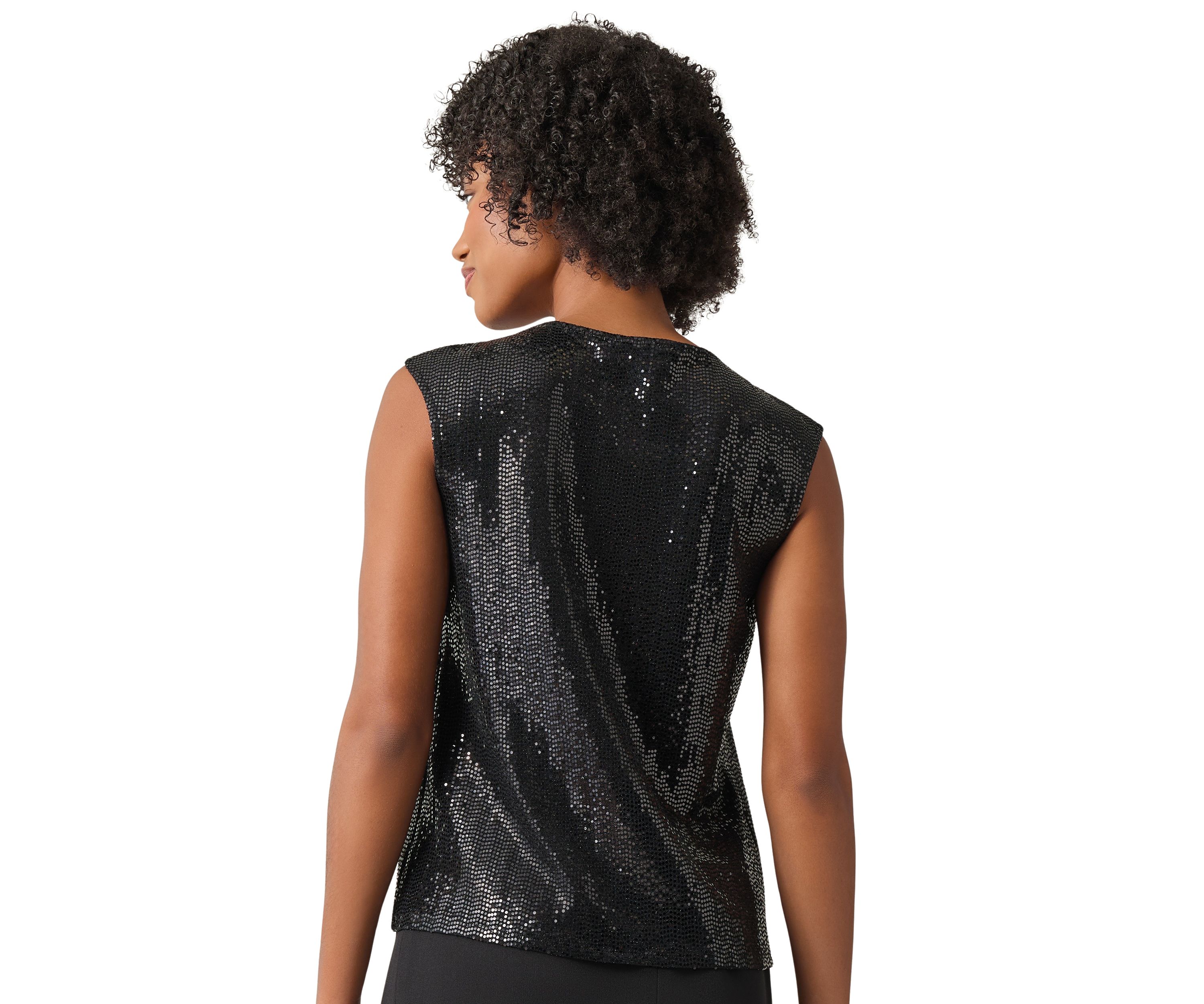 Womens Sleeveless Sequin Top