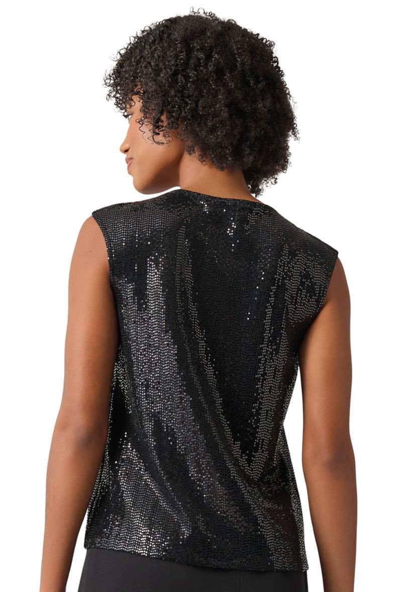 Womens Sleeveless Sequin Top