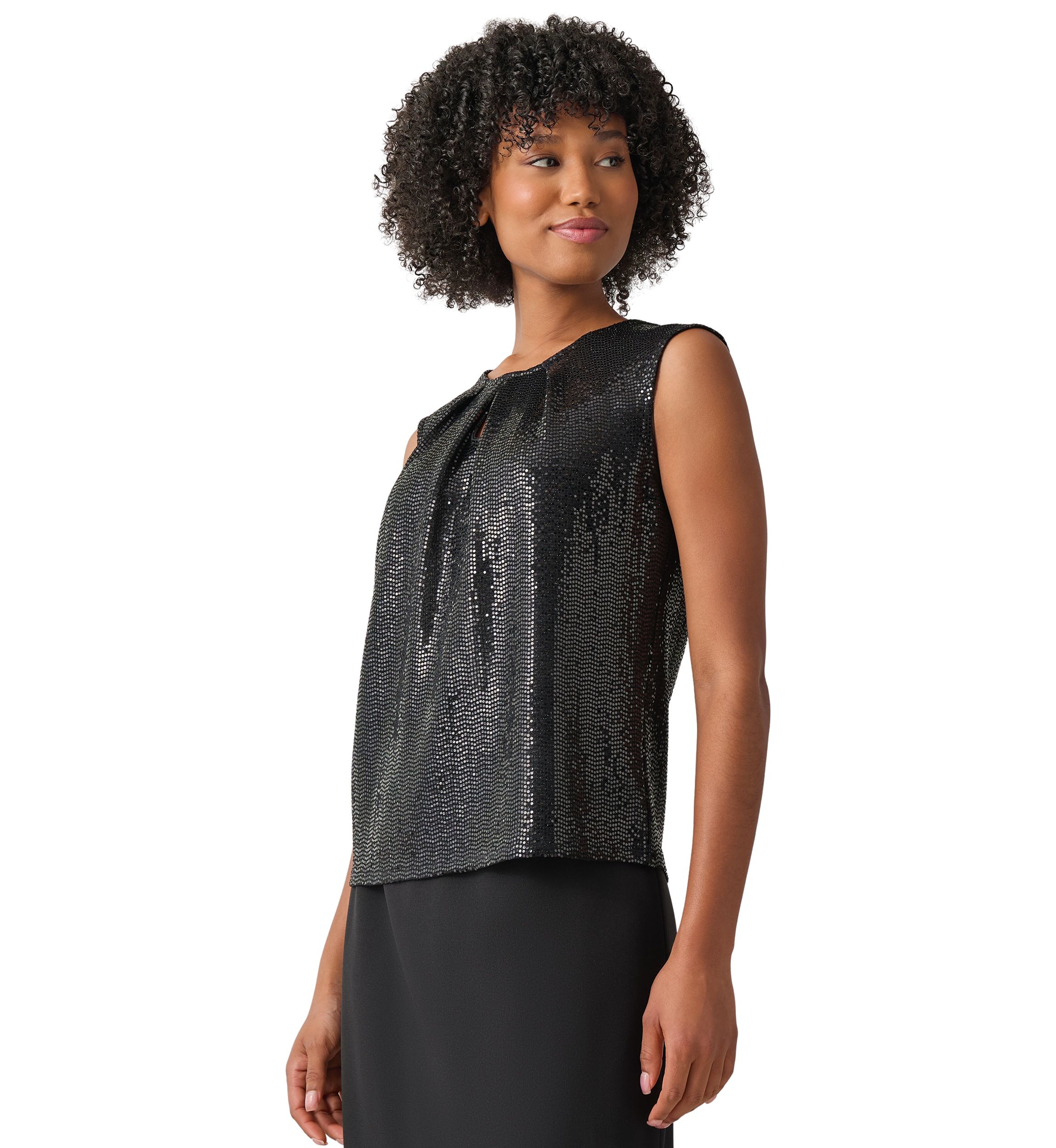 Womens Sleeveless Sequin Top