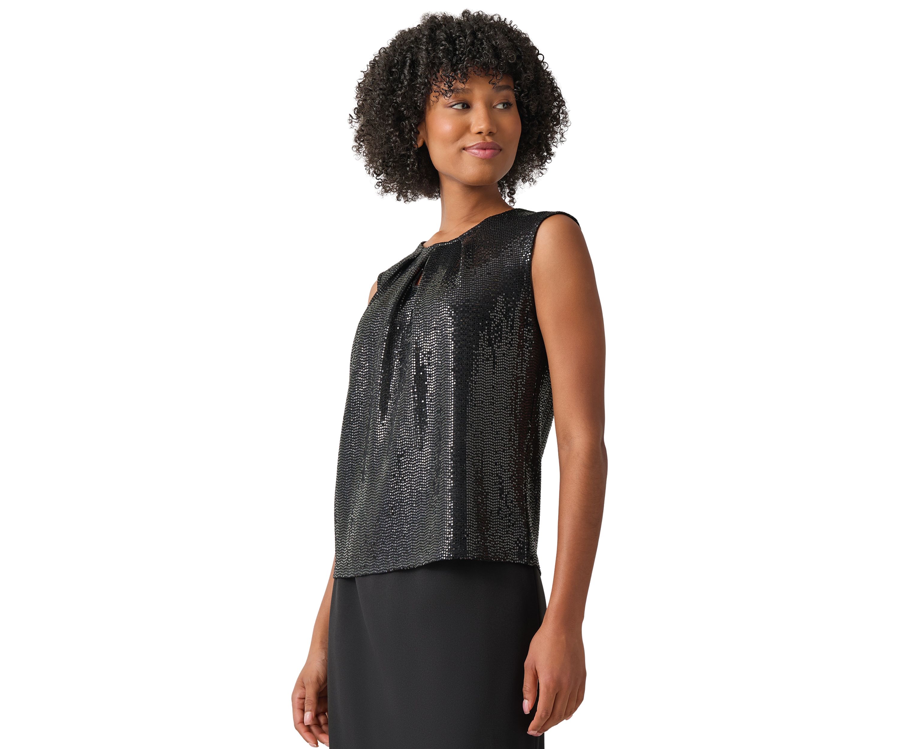 Womens Sleeveless Sequin Top
