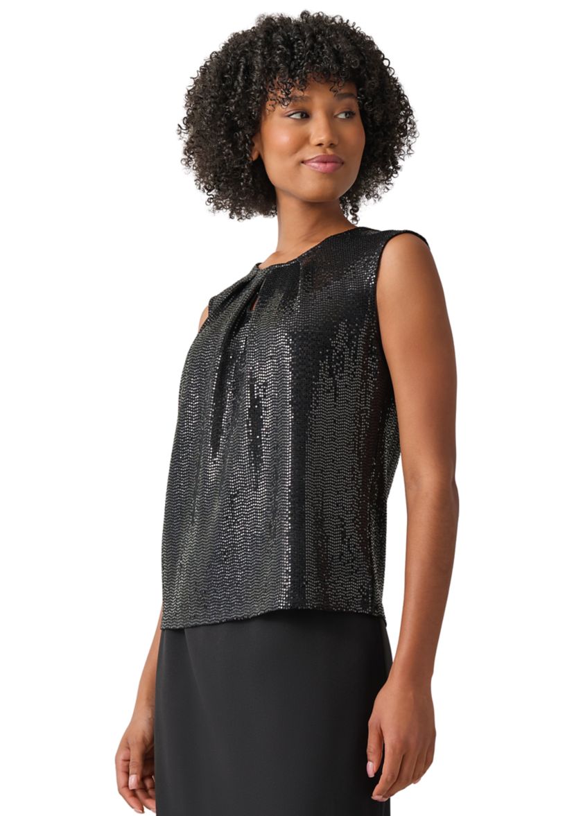 Womens Sleeveless Sequin Top