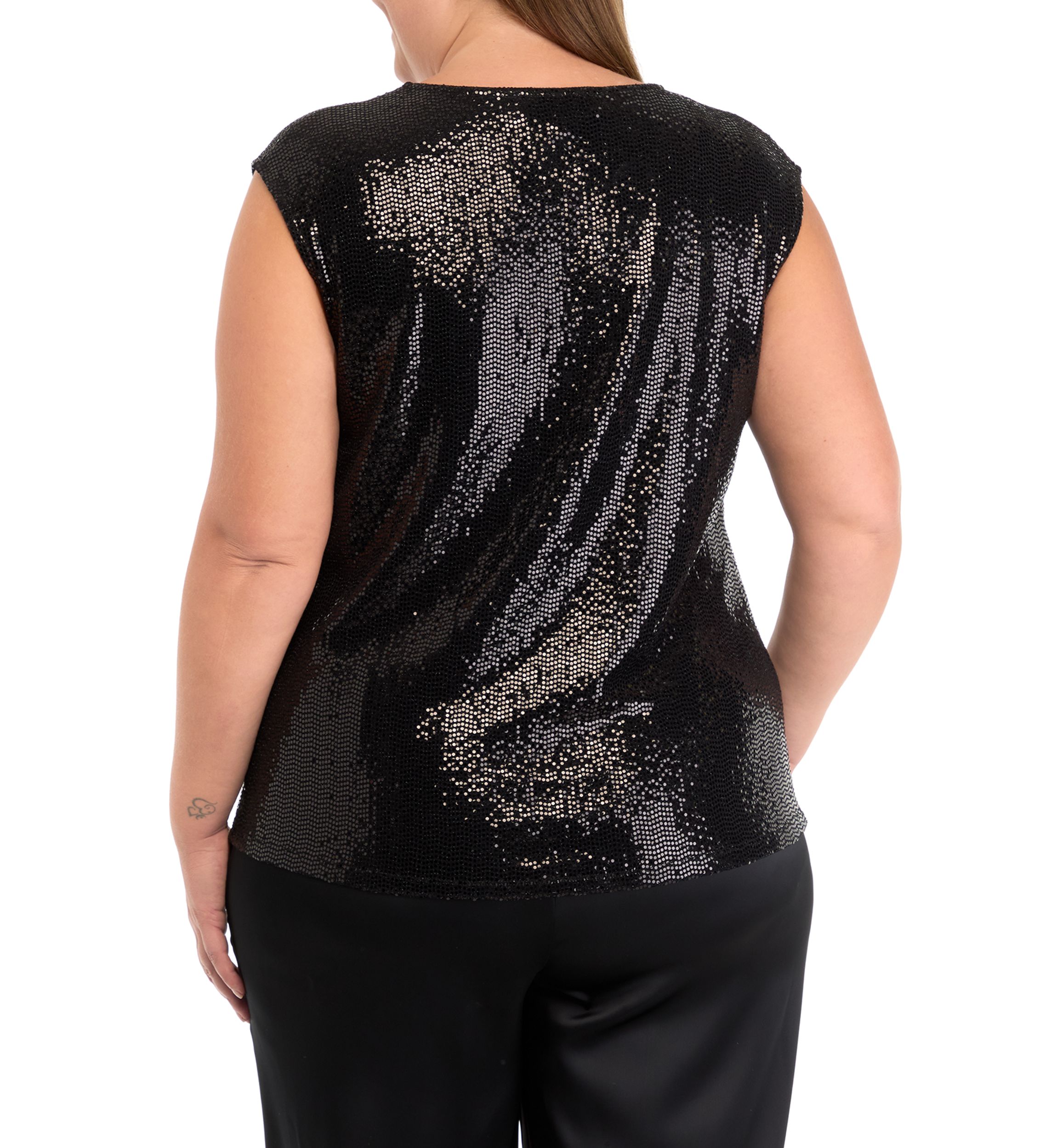 Plus Size Keyhole Cami with Cap Sleeves
