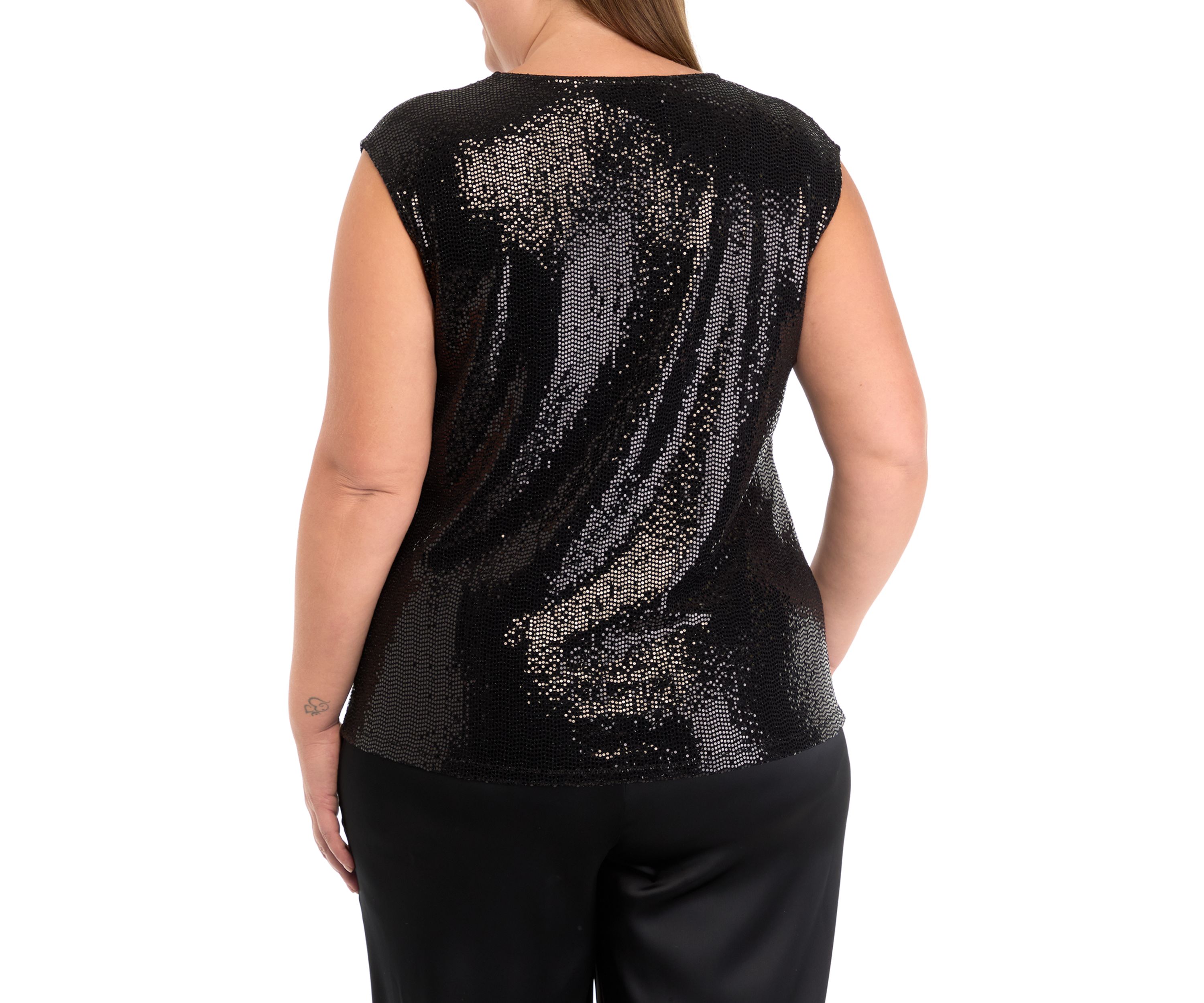 Plus Size Keyhole Cami with Cap Sleeves