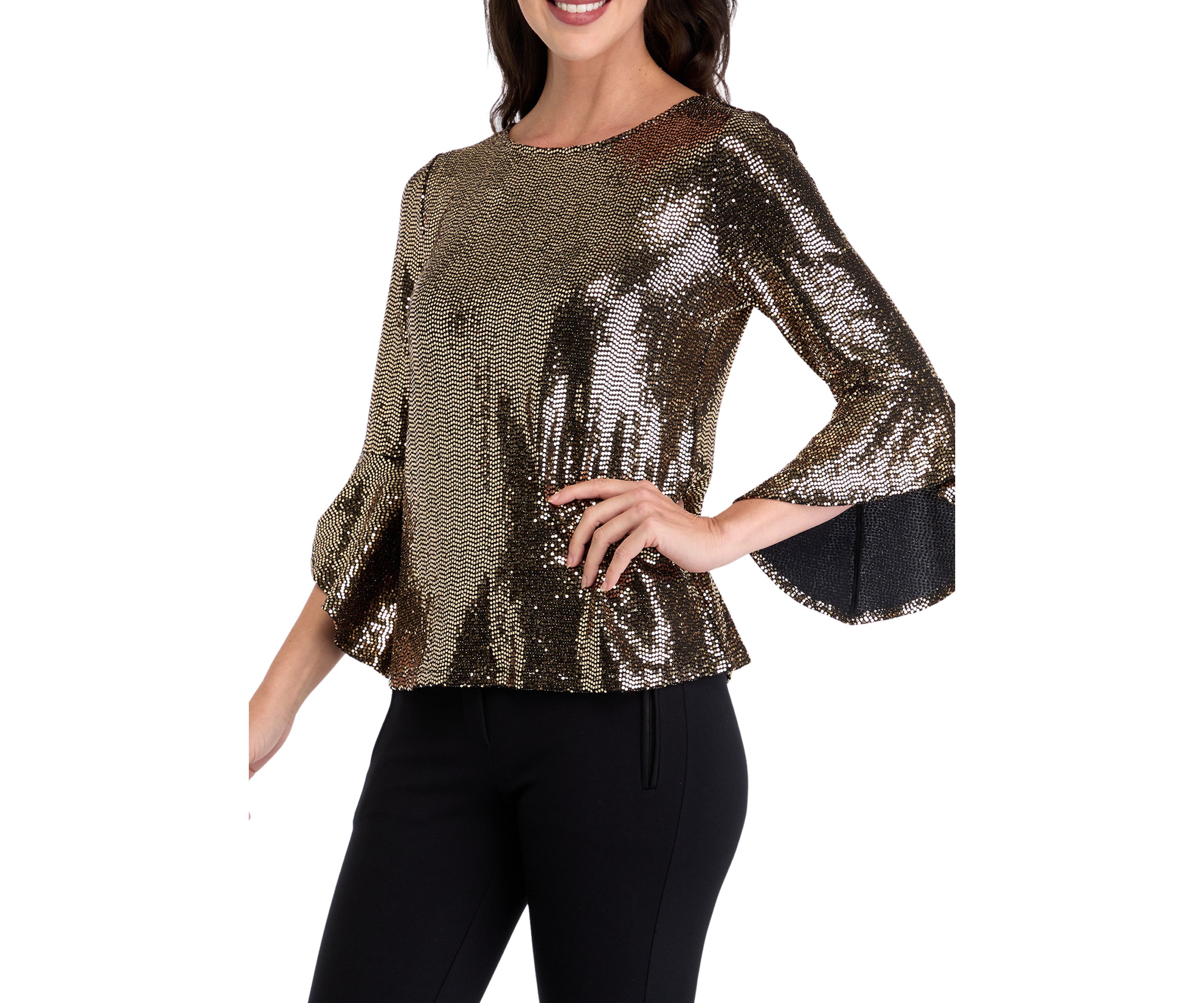 Womens Bell Sleeve Blouse
