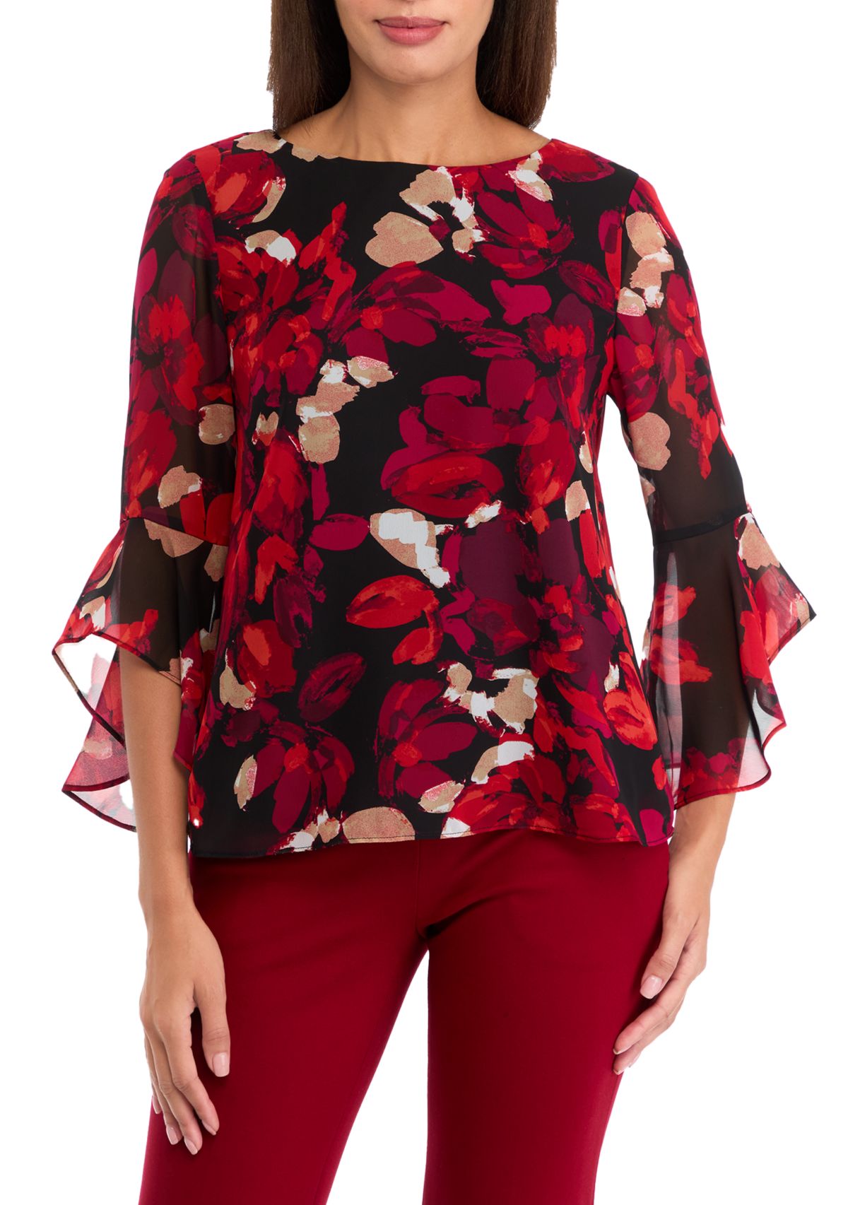 Womens Ruffle Sleeve Blouse