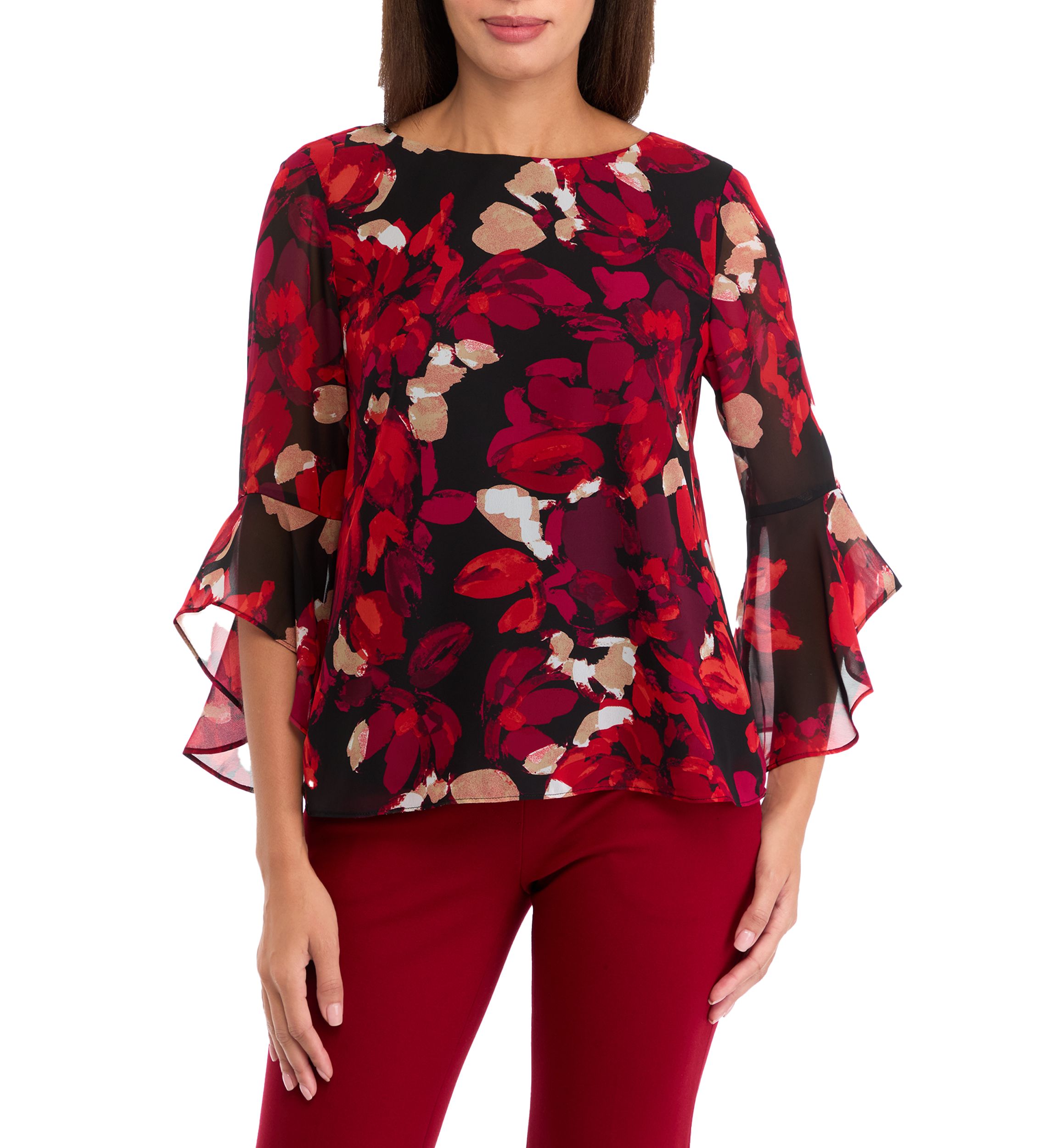 Womens Ruffle Sleeve Blouse