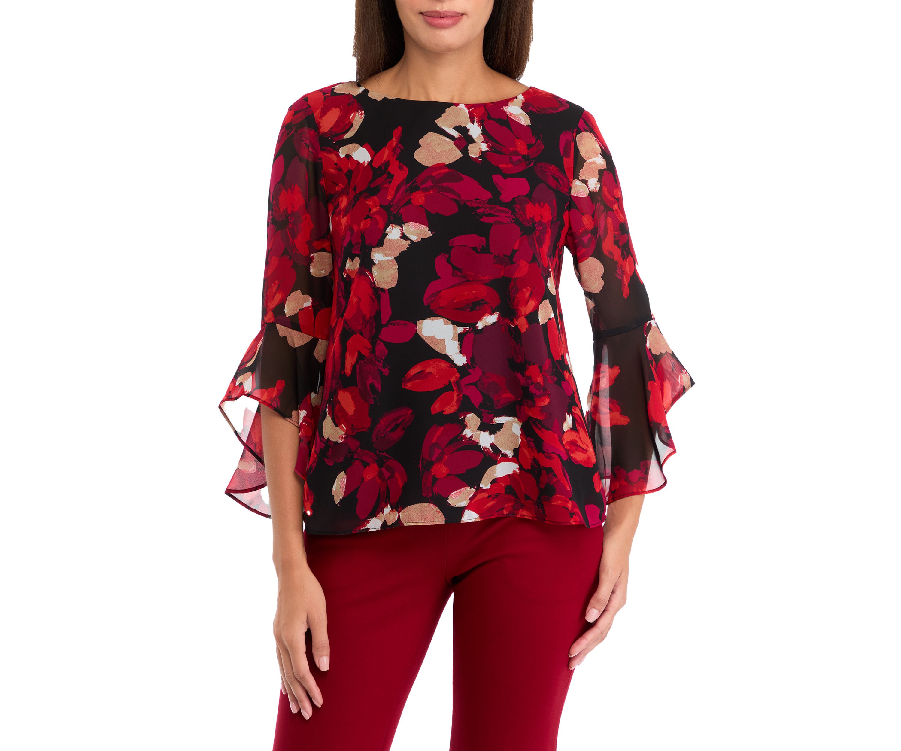 Womens Ruffle Sleeve Blouse