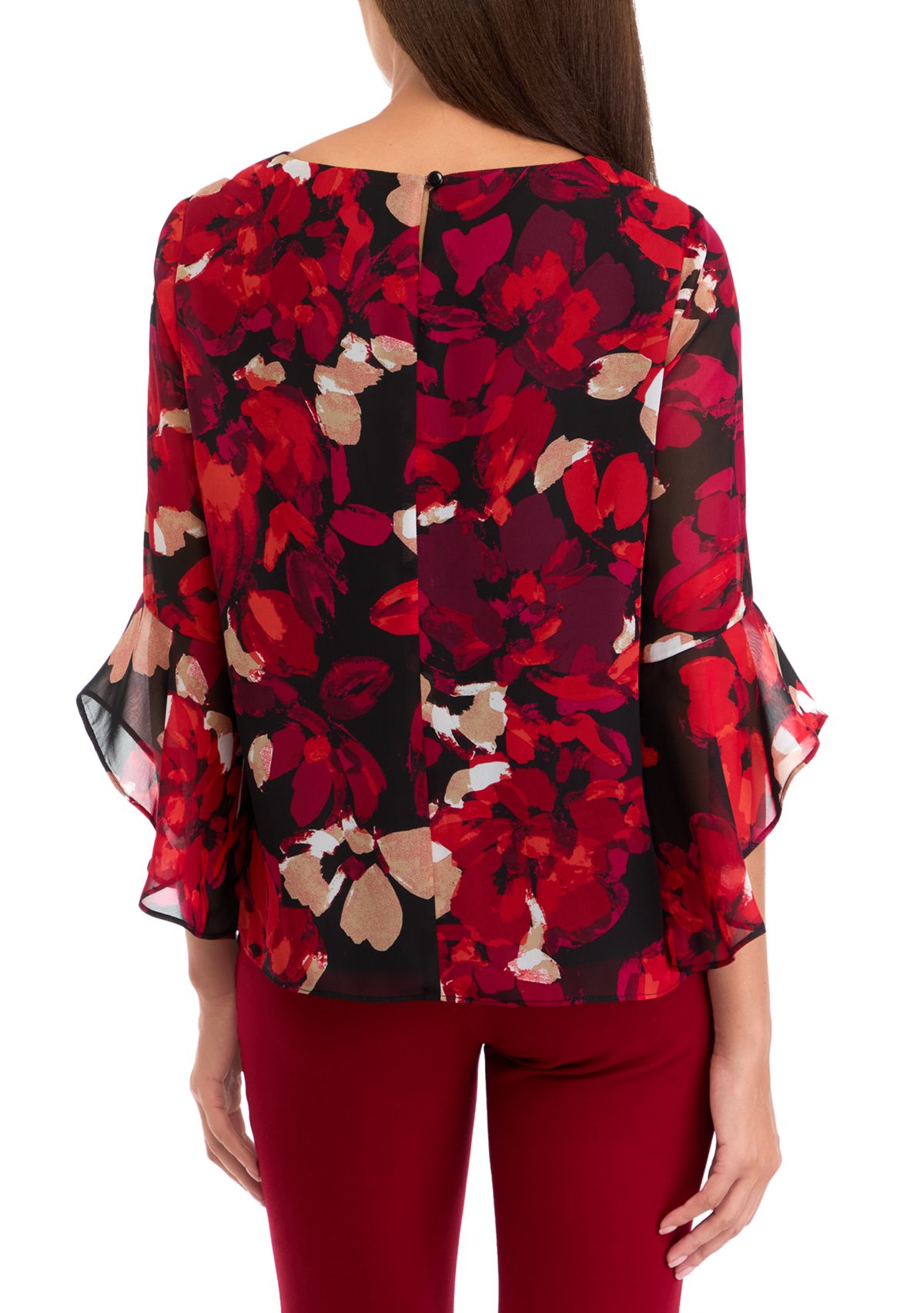 Womens Ruffle Sleeve Blouse