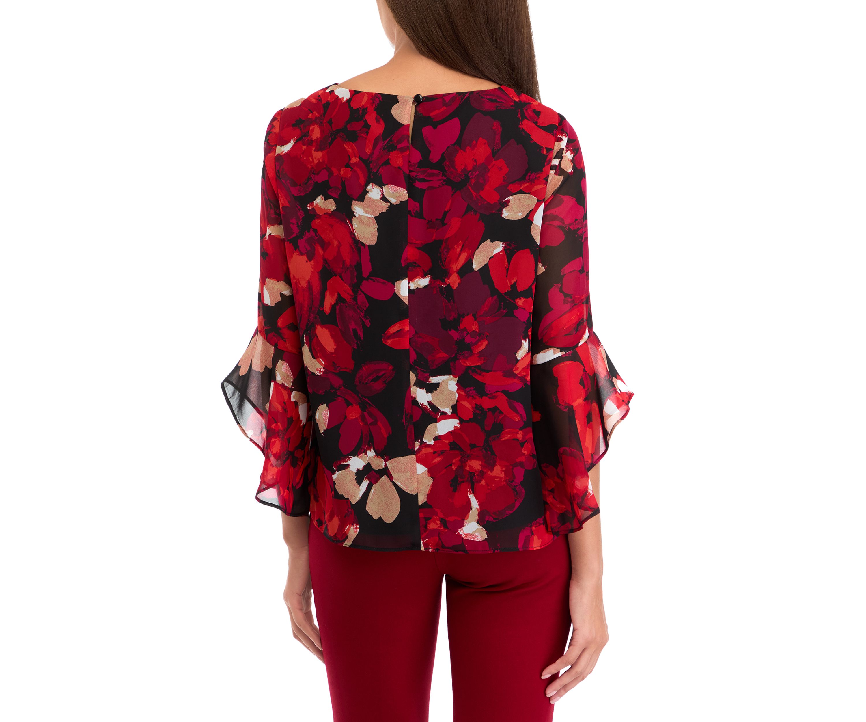 Womens Ruffle Sleeve Blouse